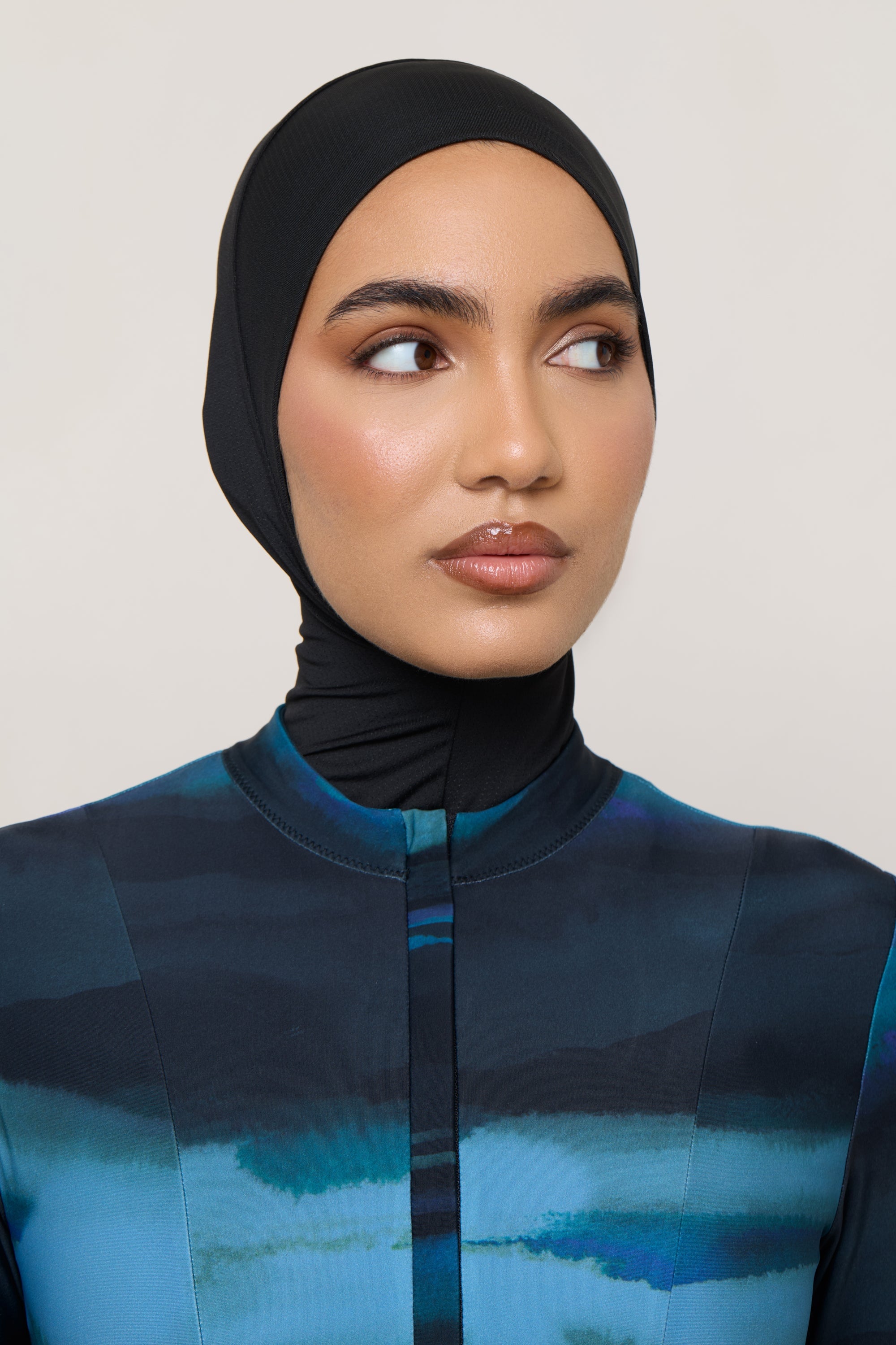 Instant Tie Back Mesh Hijab - Black Swim Veiled