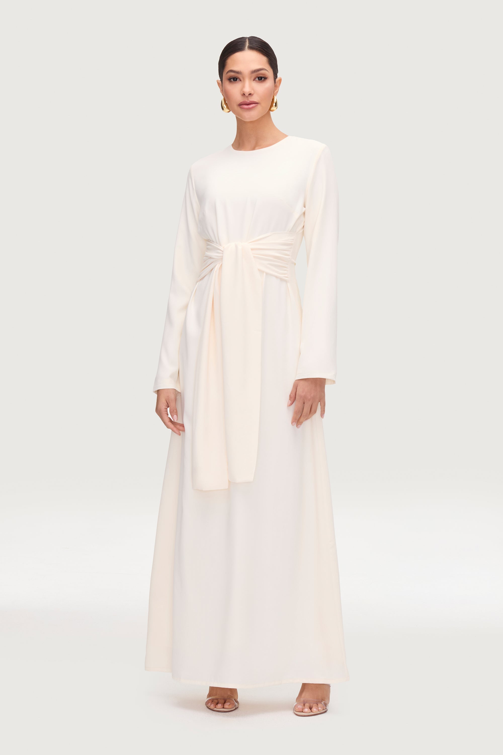 Isabella Tie Waist Maxi Dress - Moonbeam Dresses Veiled Collection