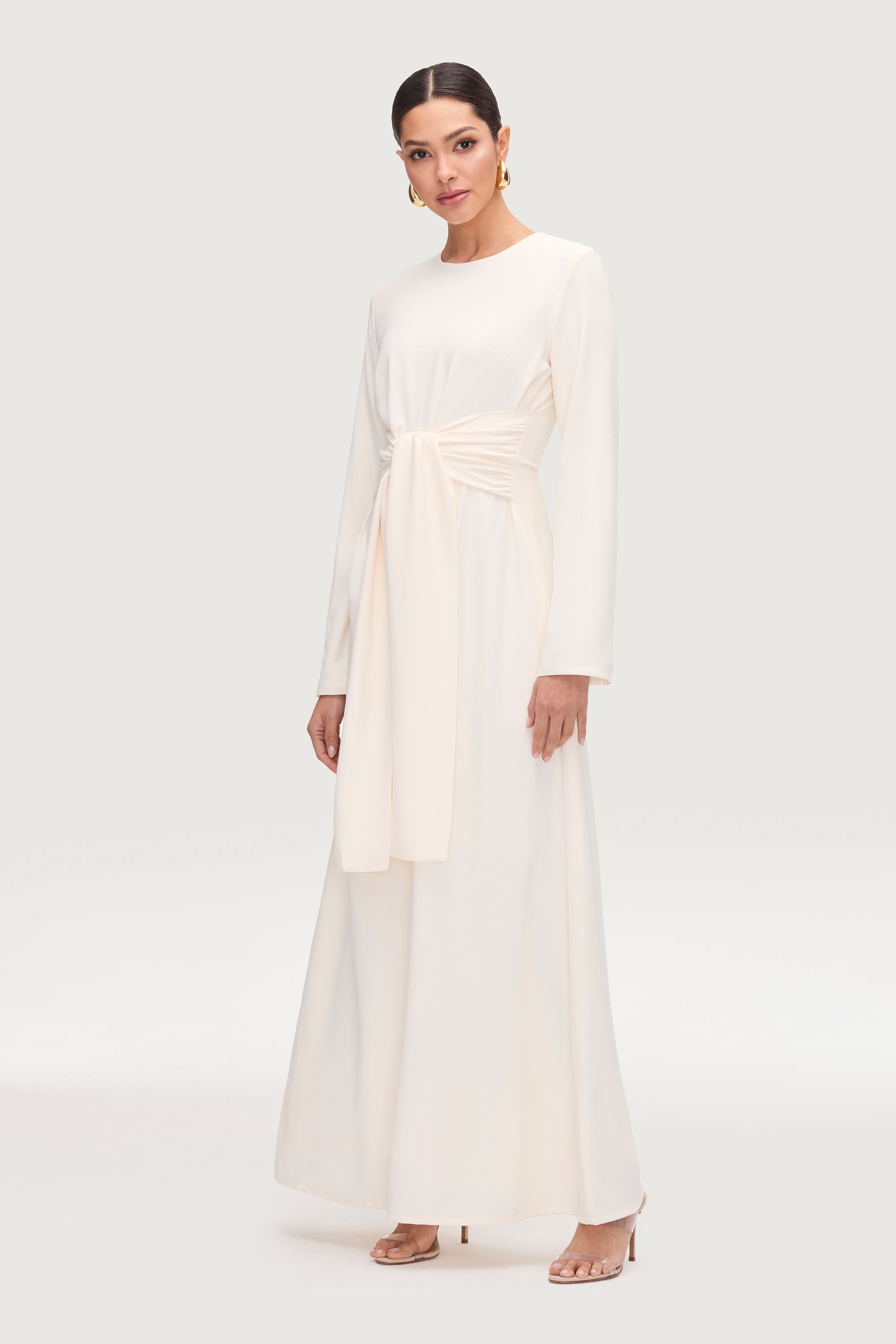 Isabella Tie Waist Maxi Dress - Moonbeam Dresses Veiled Collection