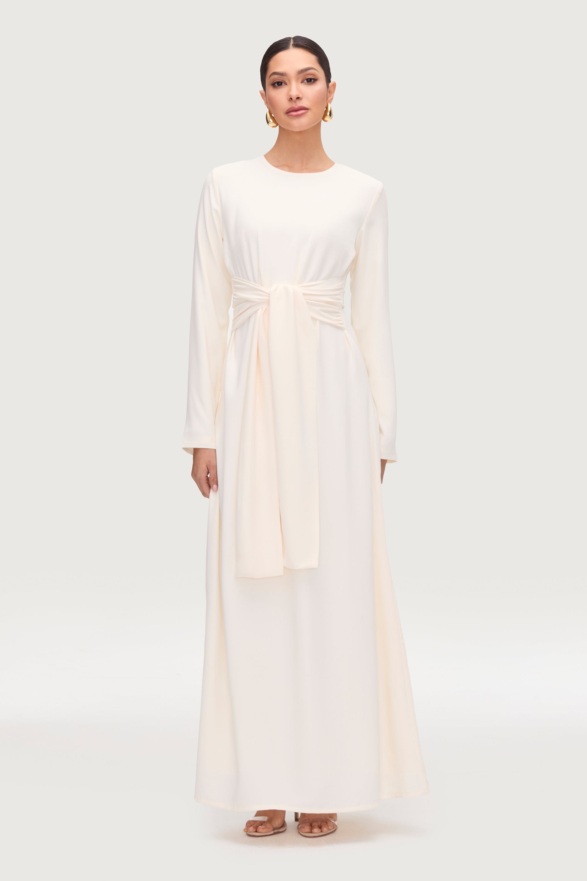 Isabella Tie Waist Maxi Dress - Moonbeam Dresses Veiled Collection