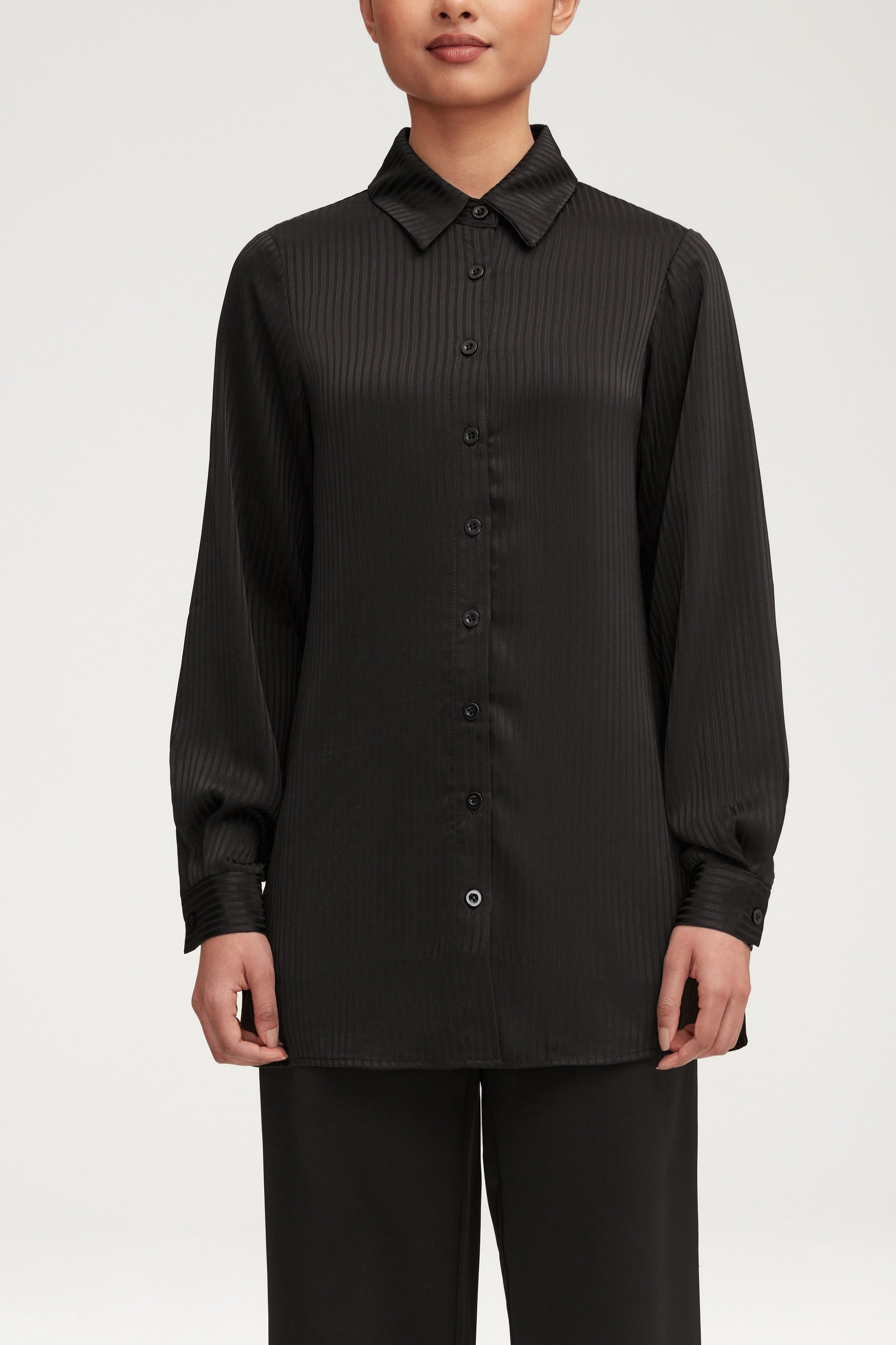 Jaserah Button Down Top - Black Clothing epschoolboard 