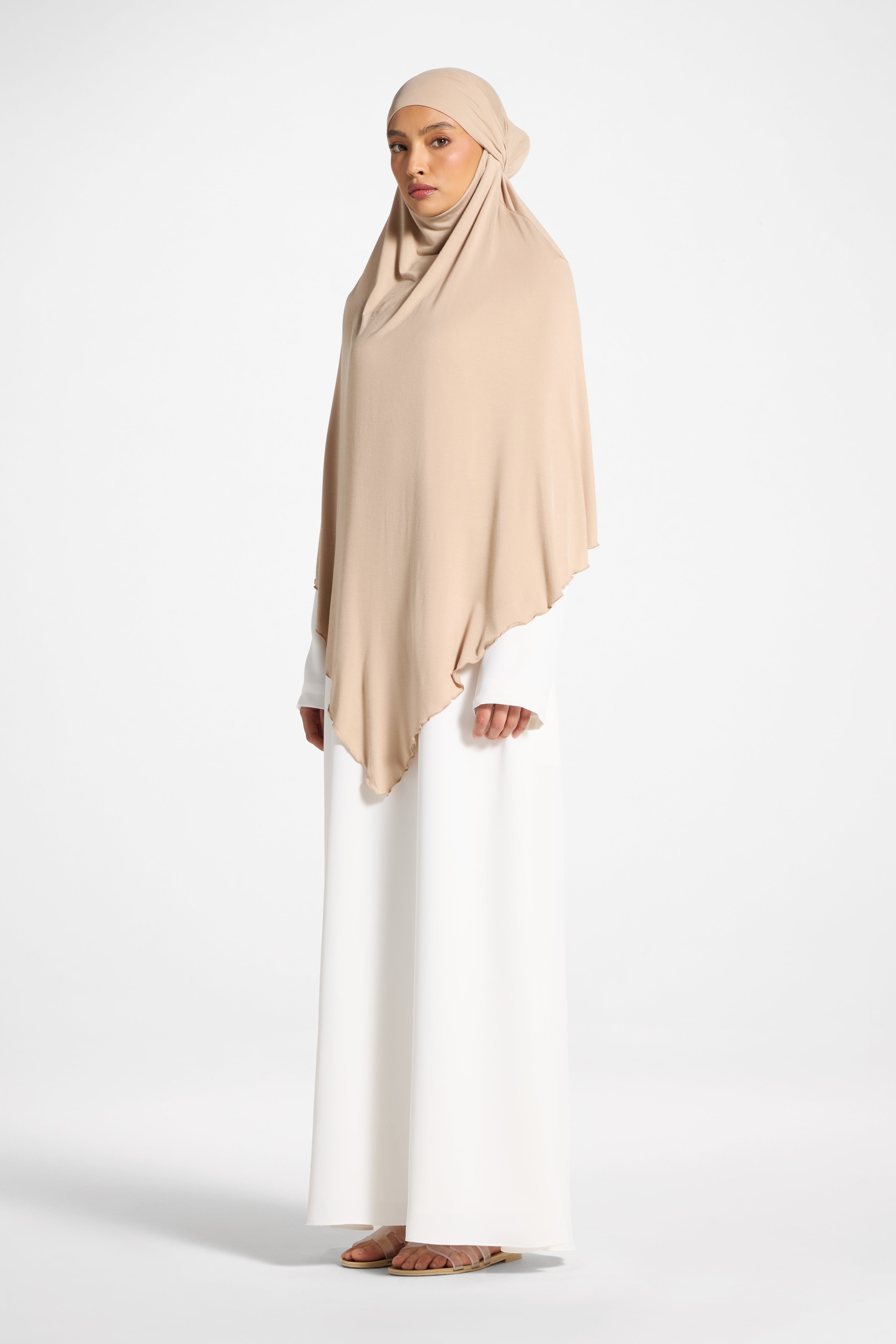Jersey Khimar - Warm Taupe Hijabs Veiled