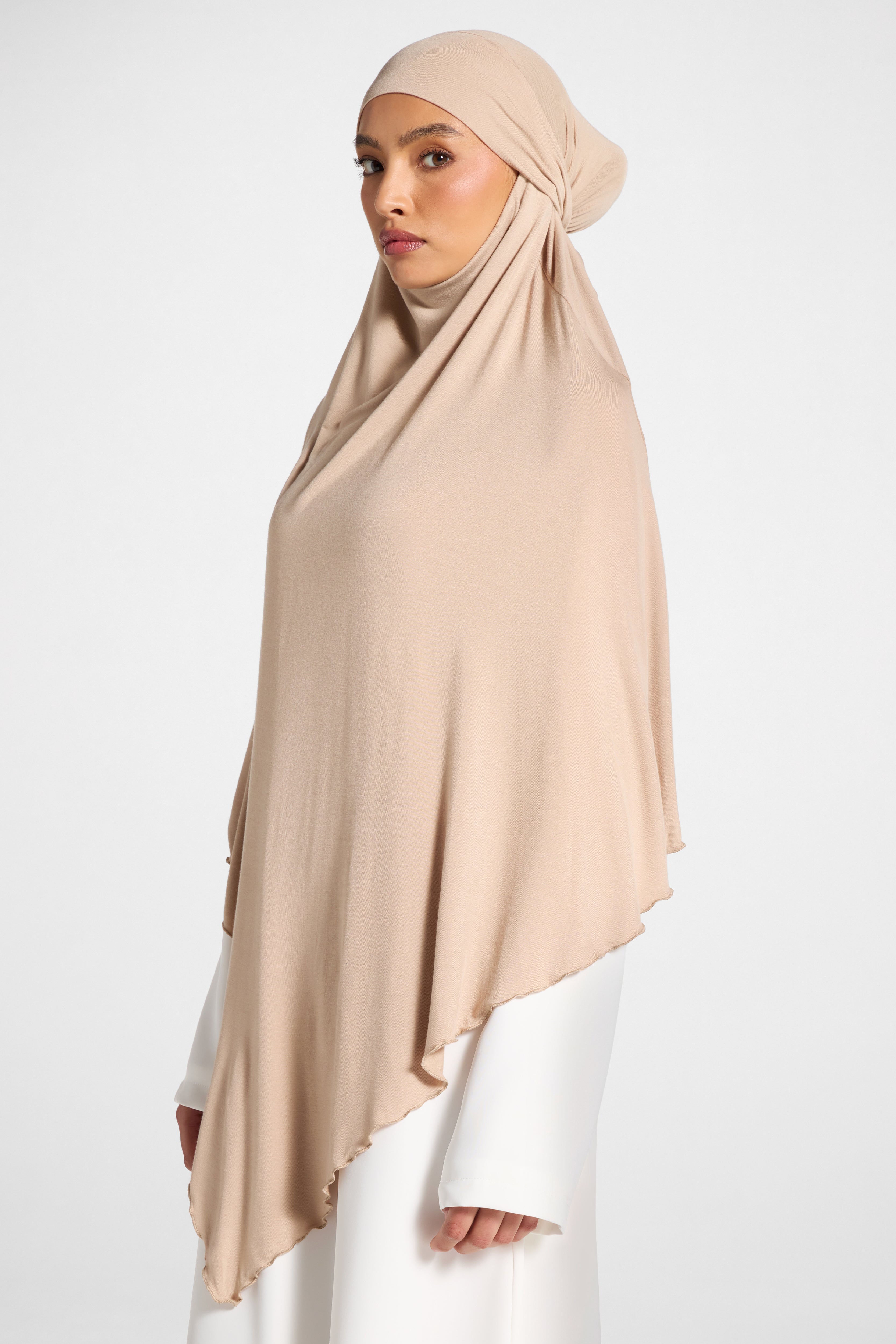 Jersey Khimar - Warm Taupe Hijabs Veiled