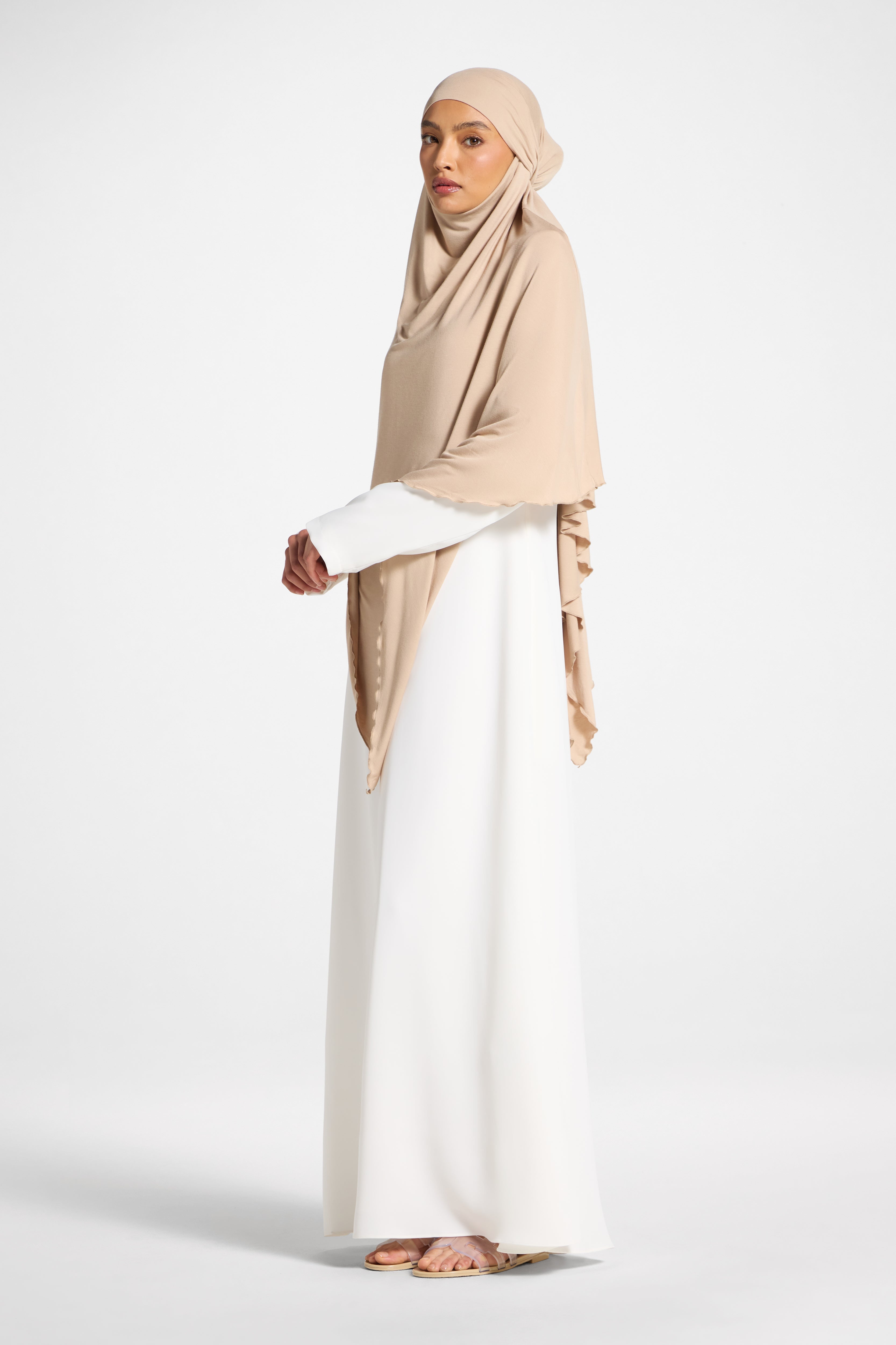 Jersey Khimar - Warm Taupe Hijabs Veiled