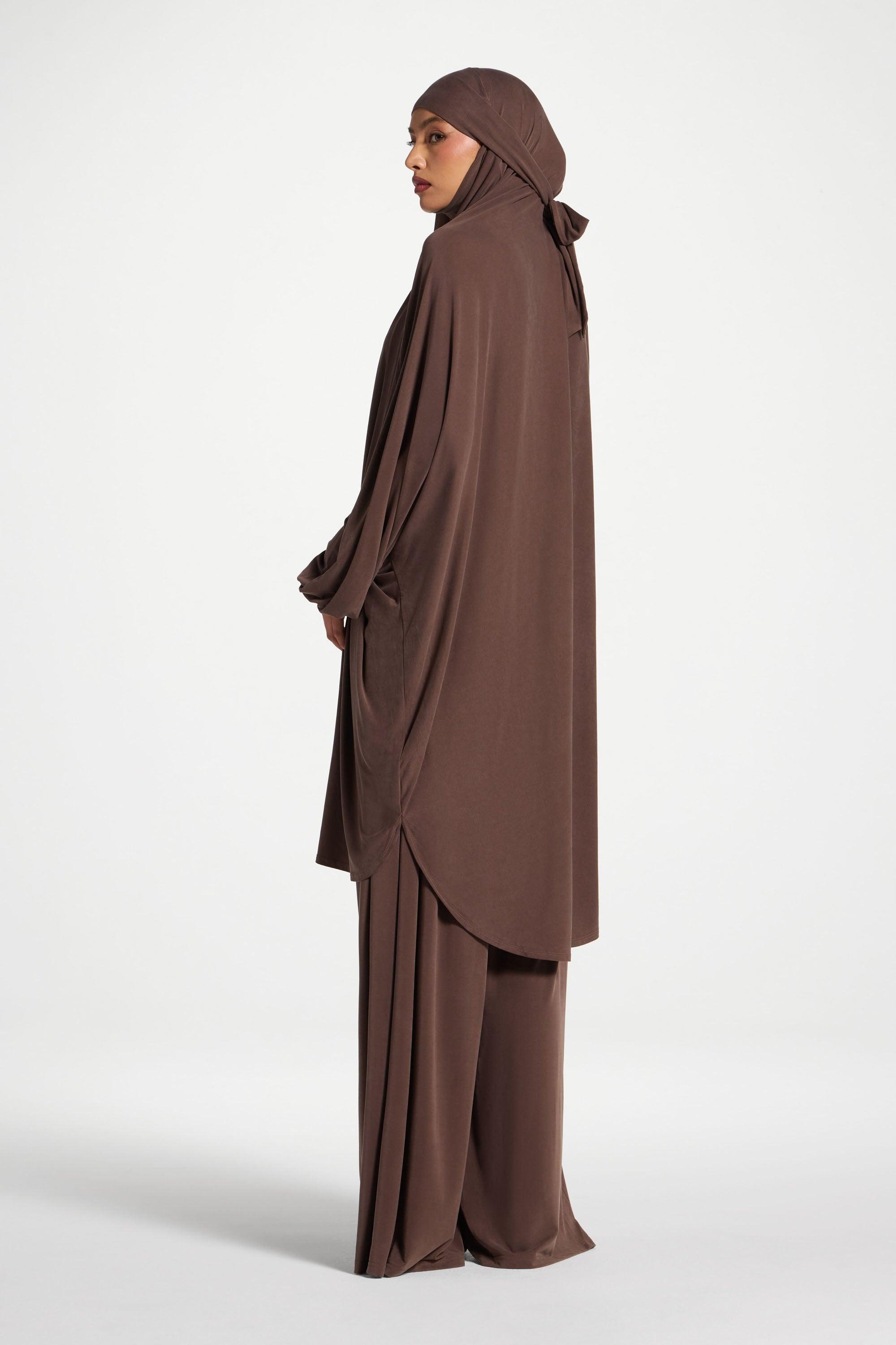 Jersey Prayer Top & Pants Set - Coffee Quartz Abayas Veiled
