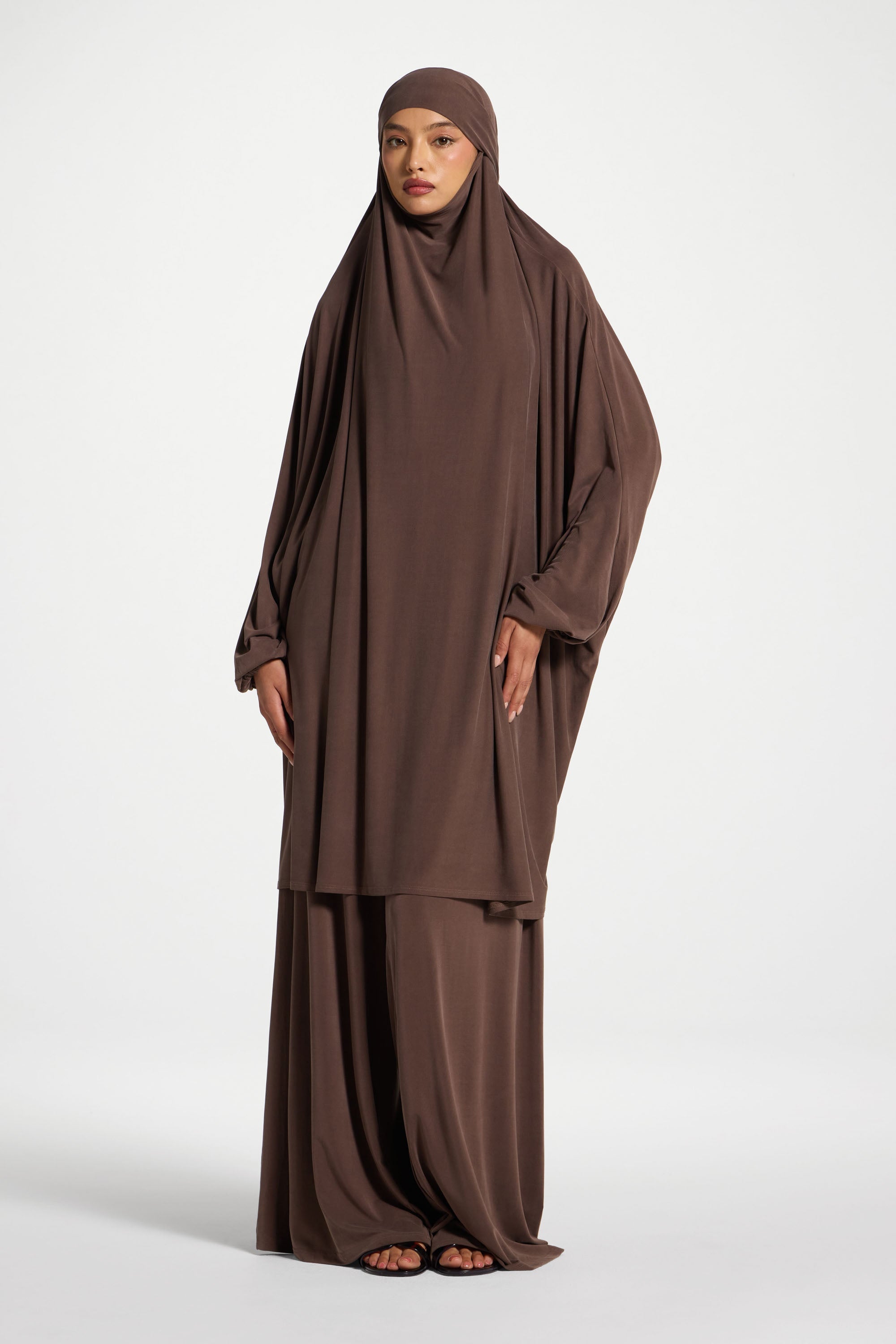 Jersey Prayer Top & Pants Set - Coffee Quartz Abayas Veiled