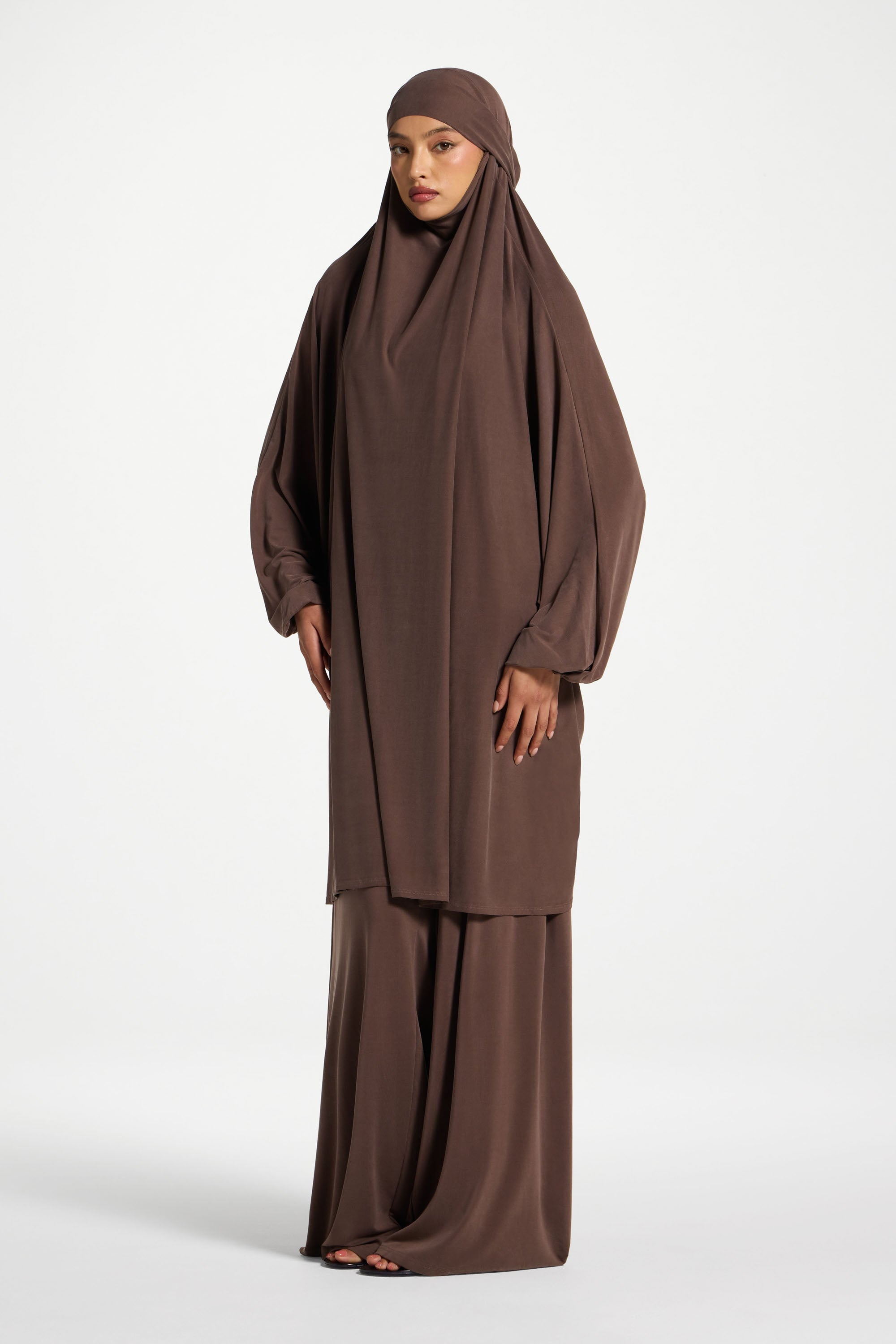 Jersey Prayer Top & Pants Set - Coffee Quartz Abayas Veiled