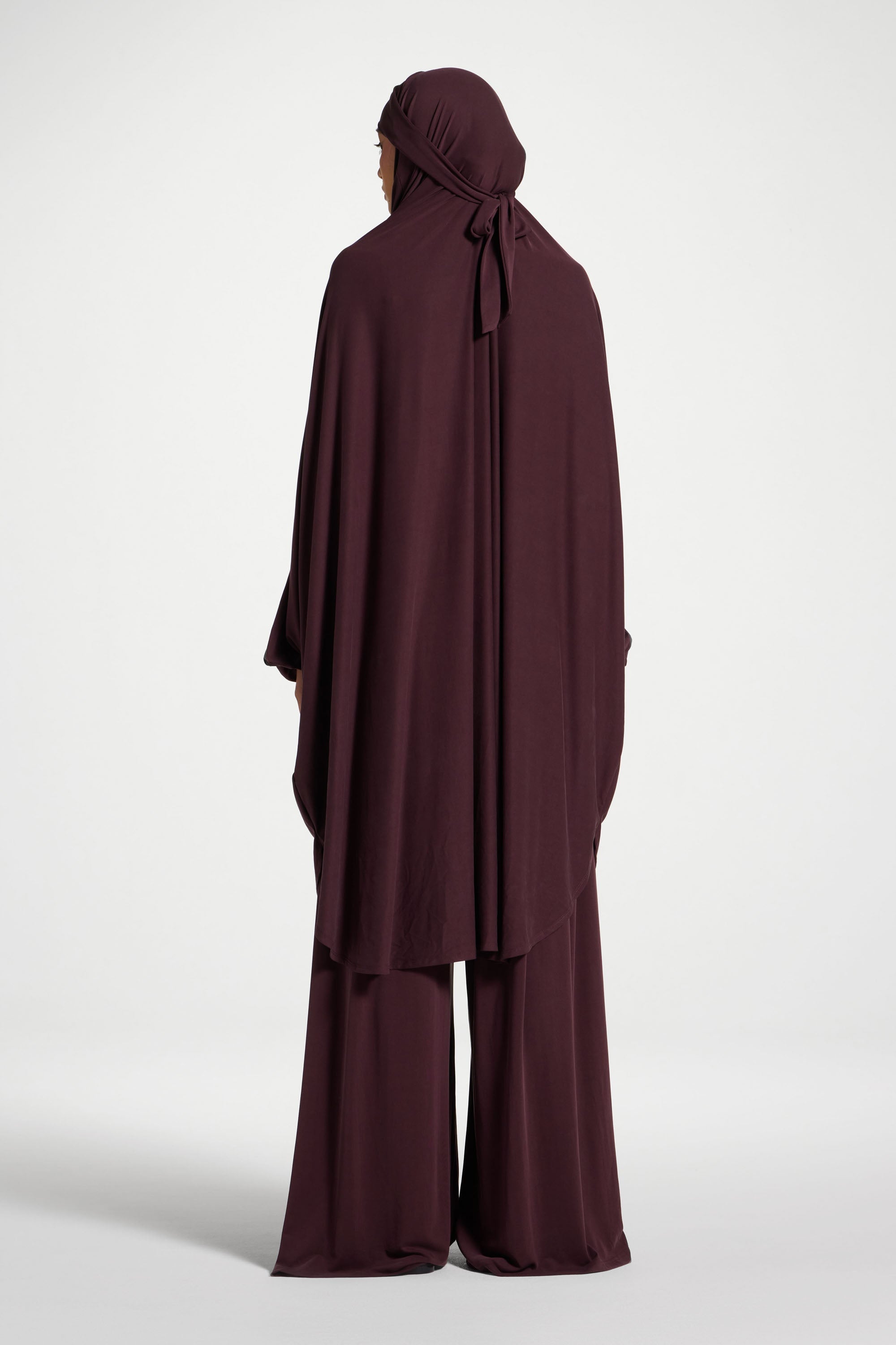 Jersey Prayer Top & Pants Set - Plum Abayas Veiled