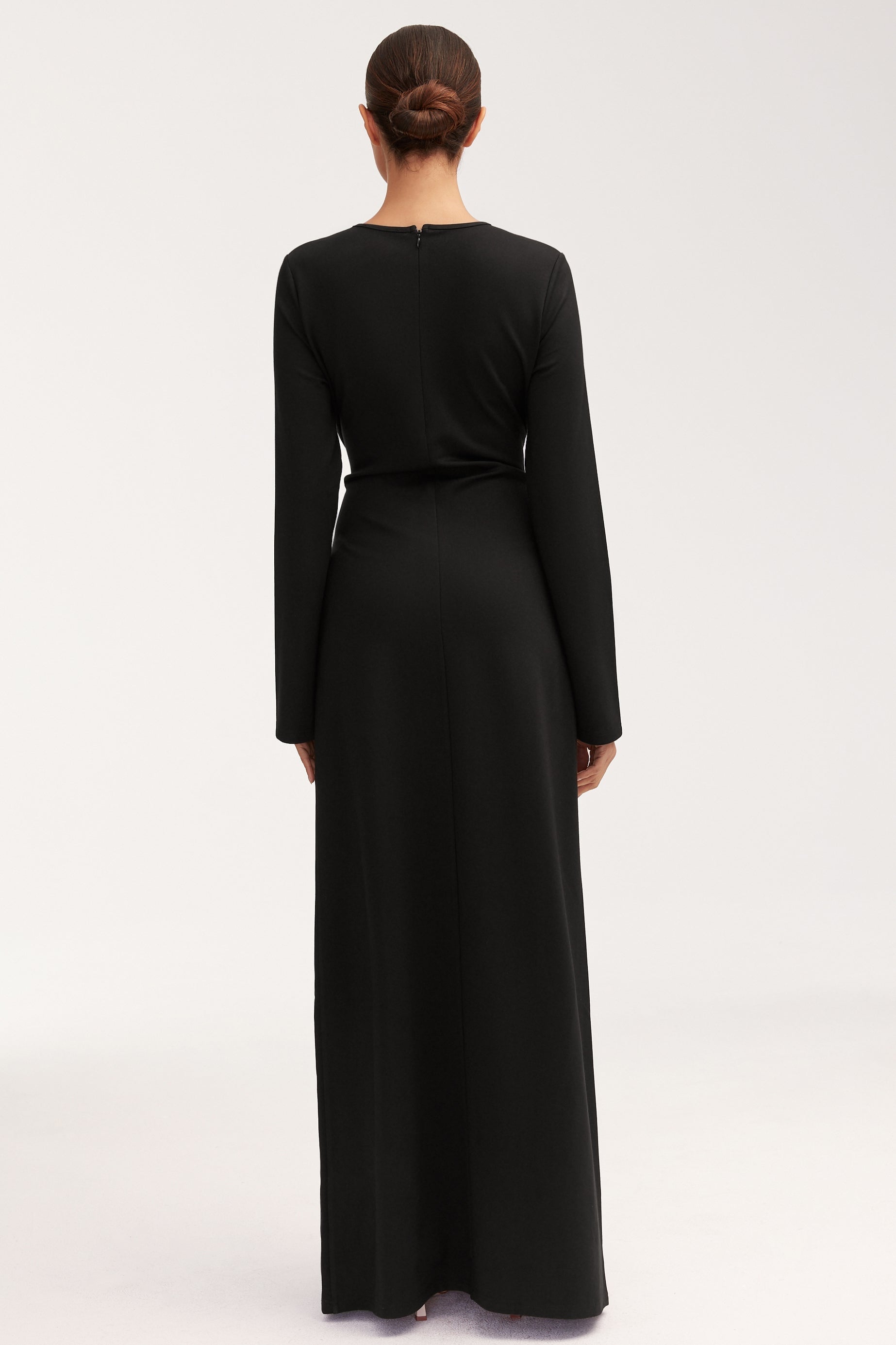 Jersey Tie Front Maxi Dress - Black Clothing epschoolboard 
