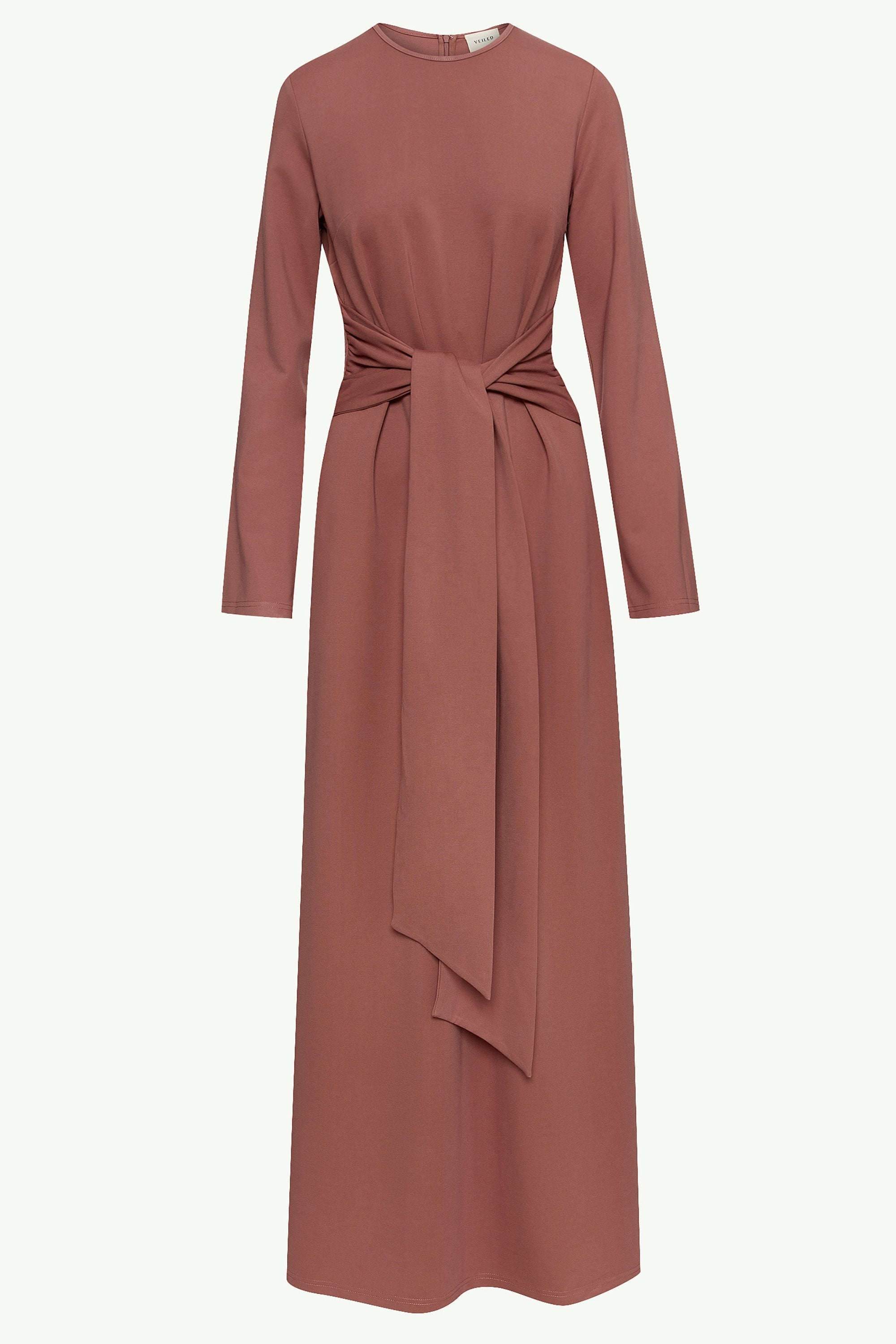 Jersey Tie Front Maxi Dress - Blush Nude Clothing epschoolboard 