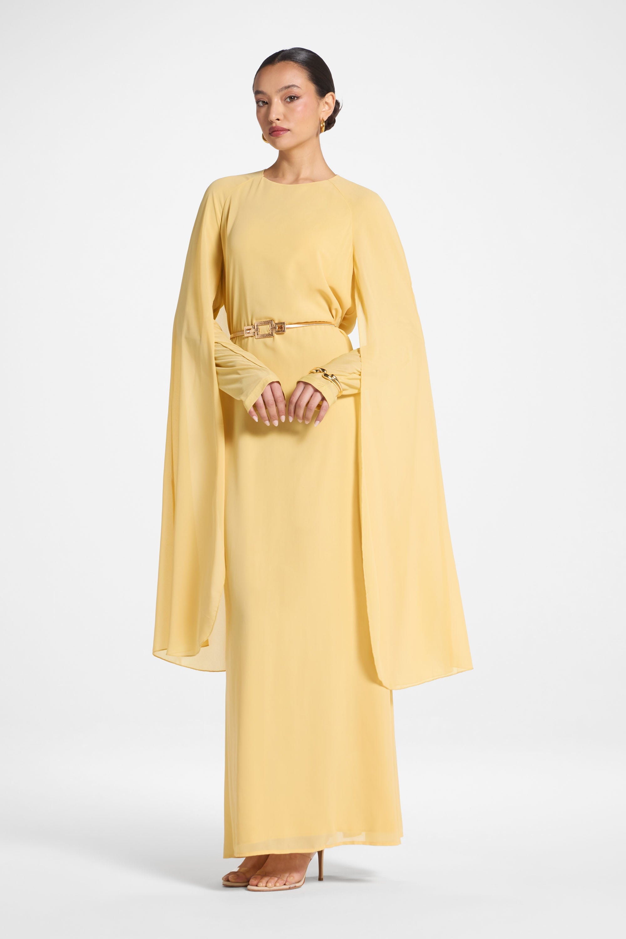 Julia Cape Maxi Dress - Citrus Abayas Veiled