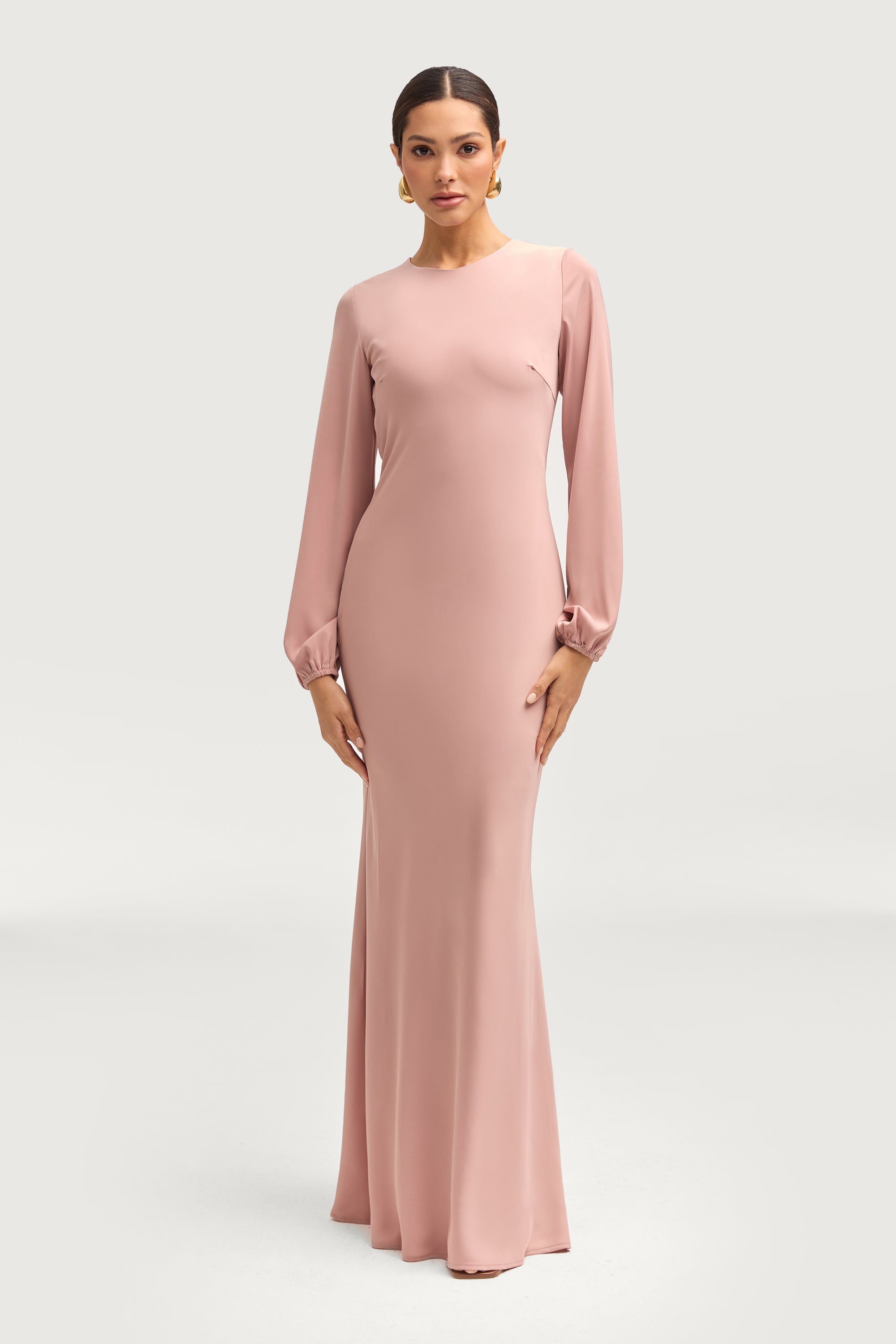 Kamila Satin Maxi Dress Blush