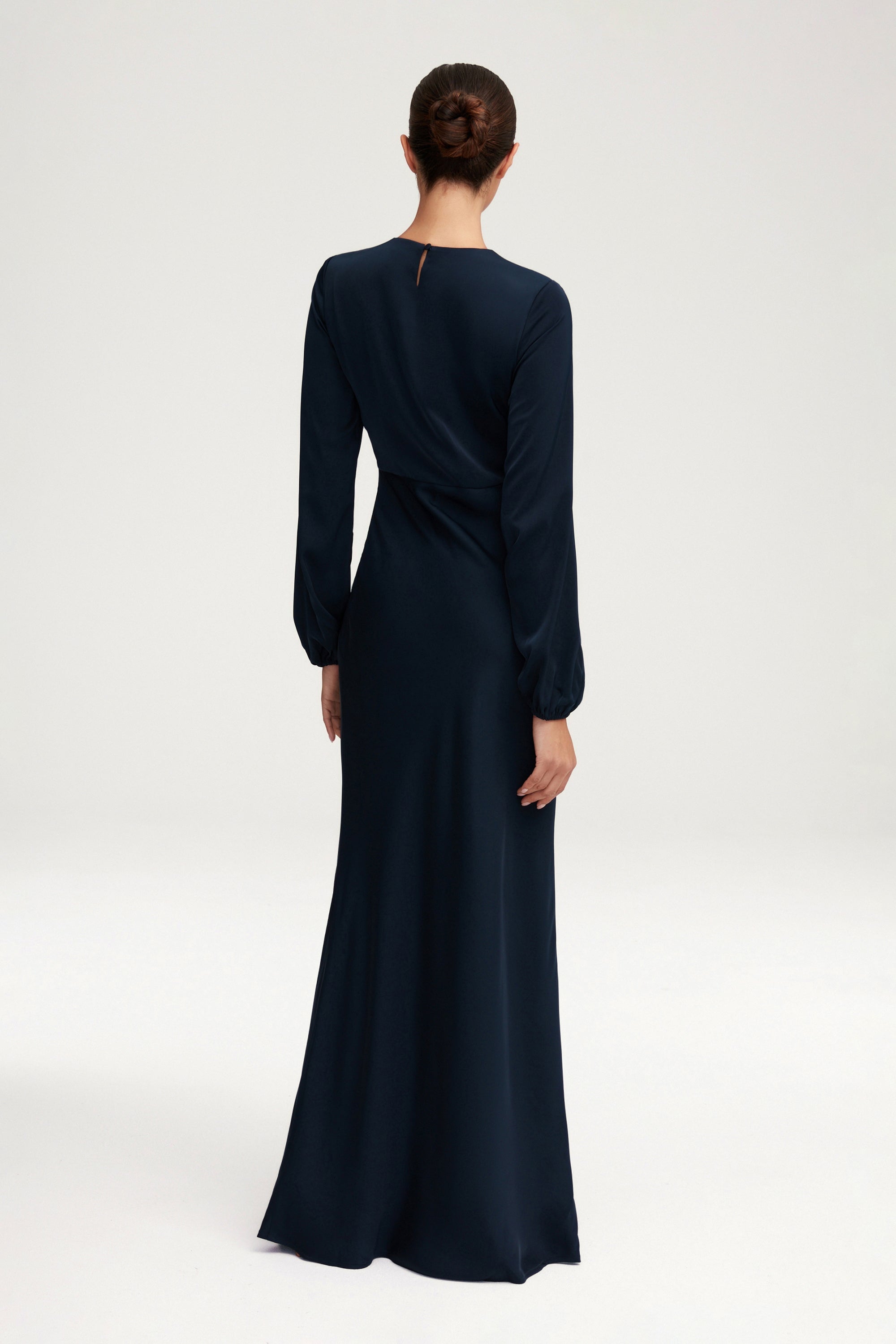 Kamila Satin Maxi Dress - Night Sky Clothing Veiled 