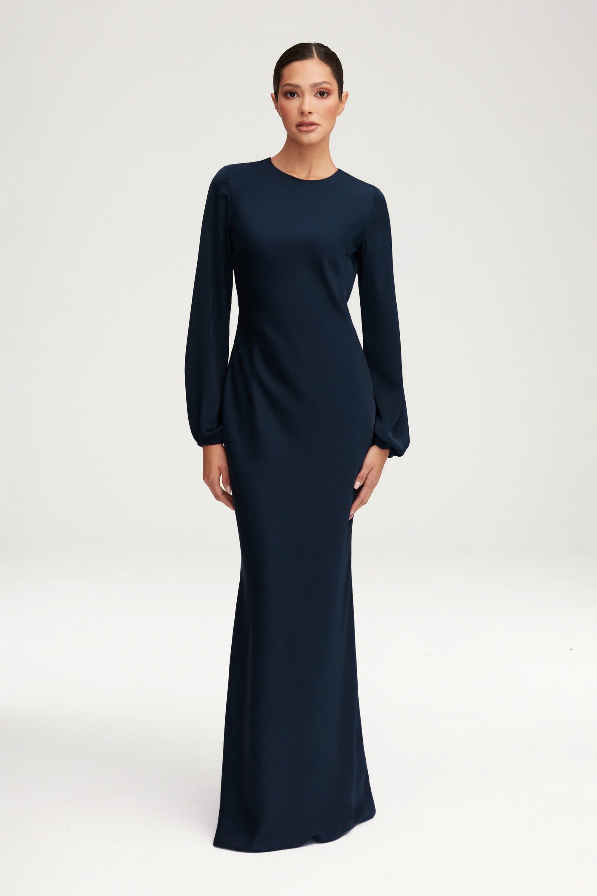 Kamila Satin Maxi Dress - Night Sky Clothing Veiled 