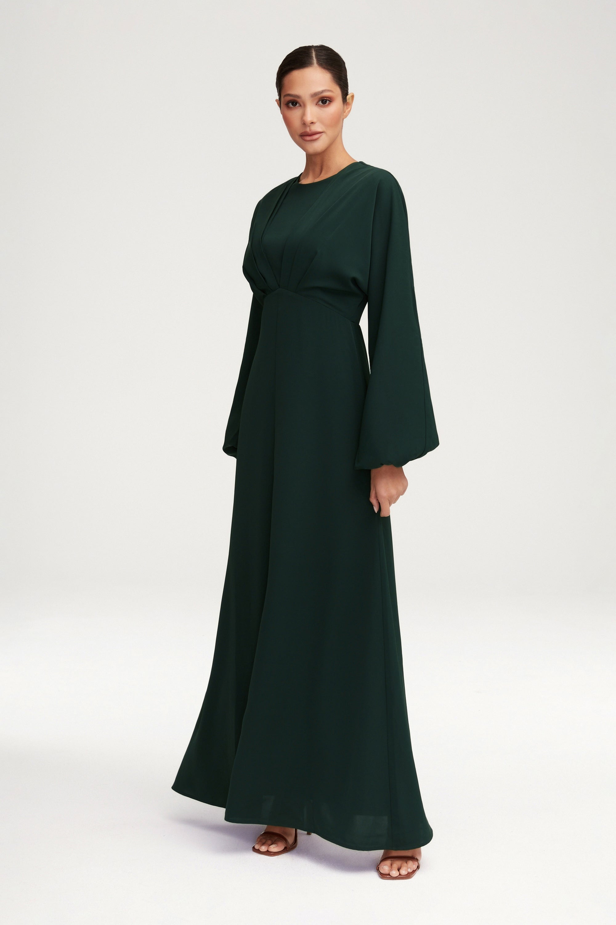 Karina Dolman Sleeve Maxi Dress - Emerald Clothing epschoolboard 