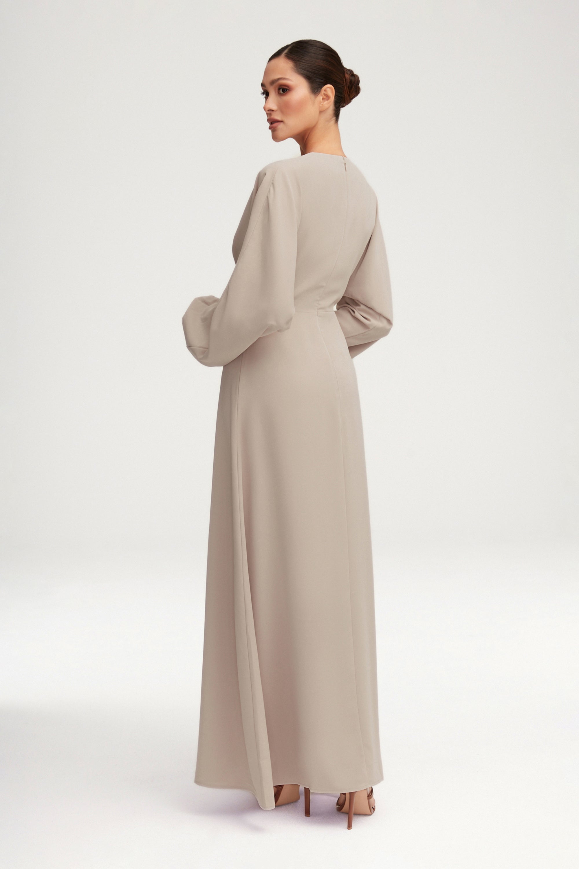 Karina Dolman Sleeve Maxi Dress - Stone Clothing epschoolboard 
