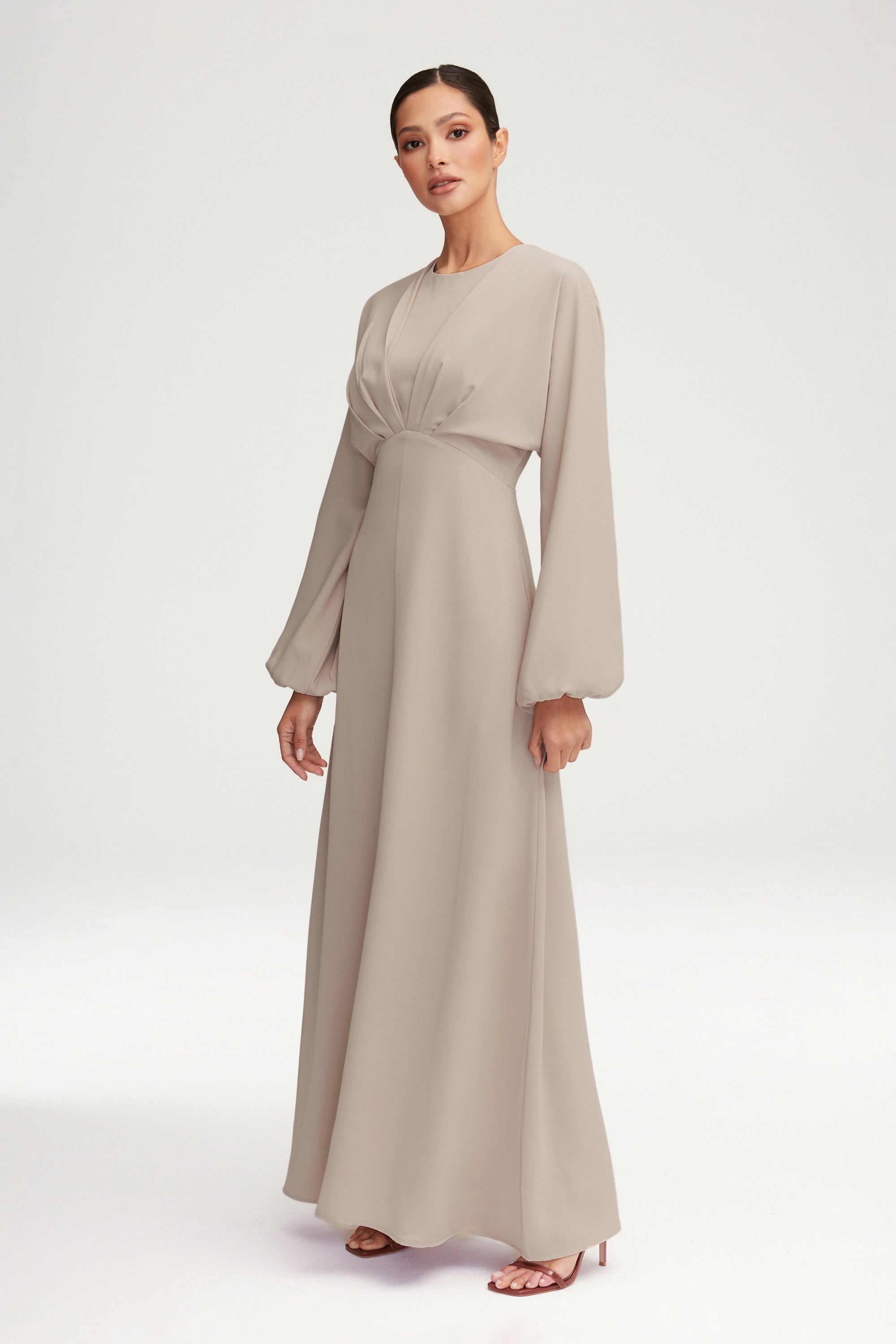 Karina Dolman Sleeve Maxi Dress - Stone Clothing epschoolboard 