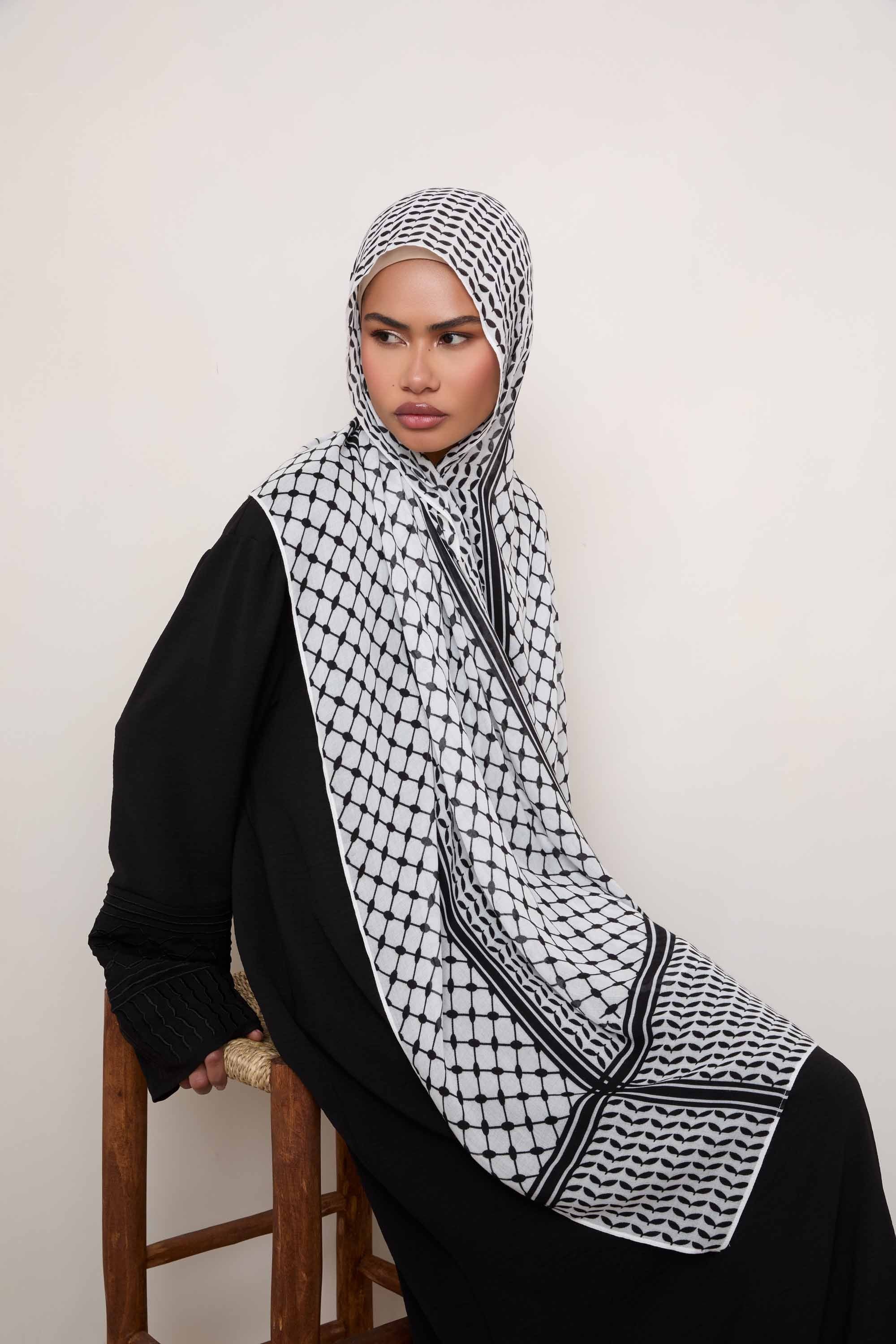 Keffiyeh Modal Hijab - Black Hijabs Veiled