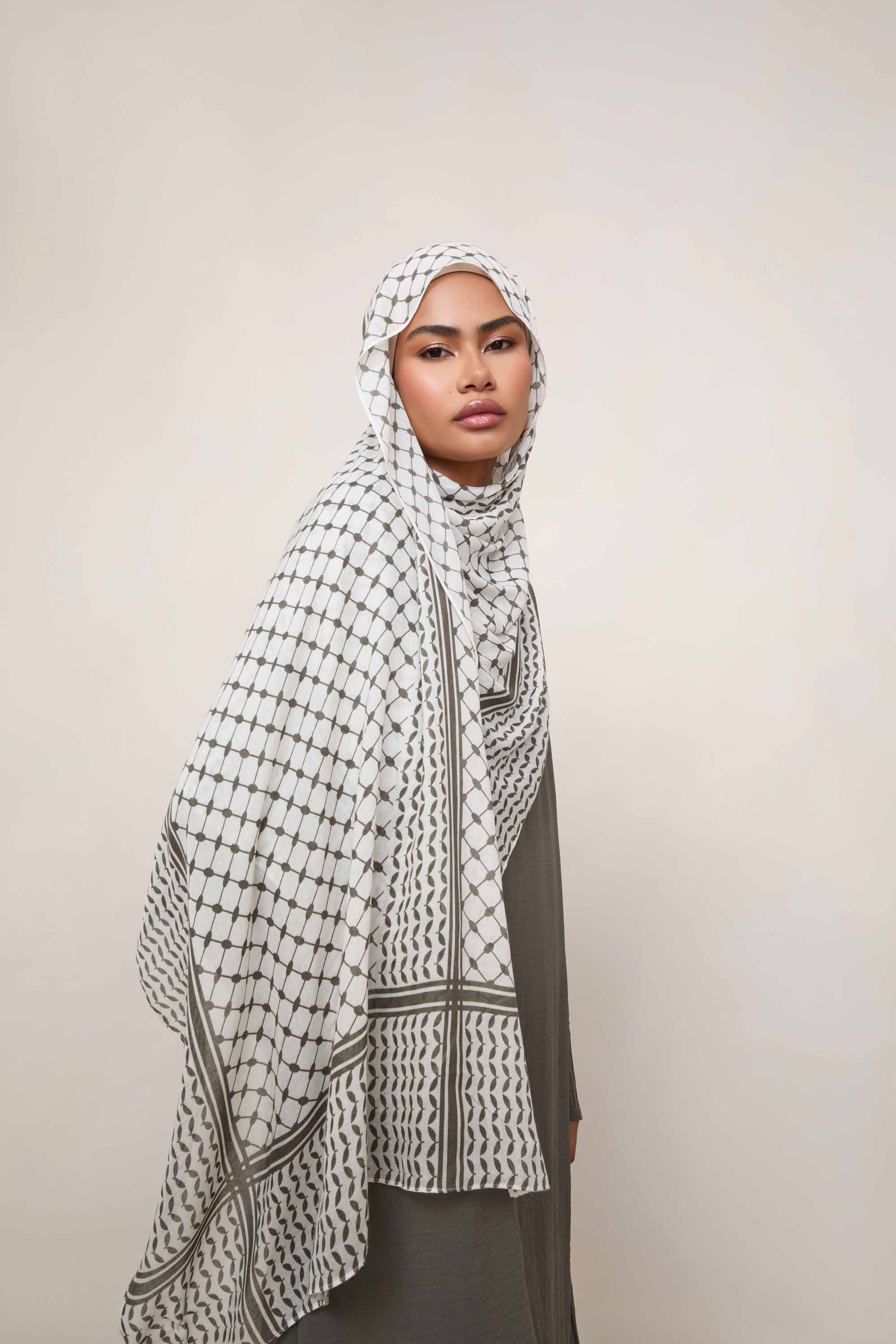 Keffiyeh Modal Hijab - Olive Hijabs Veiled