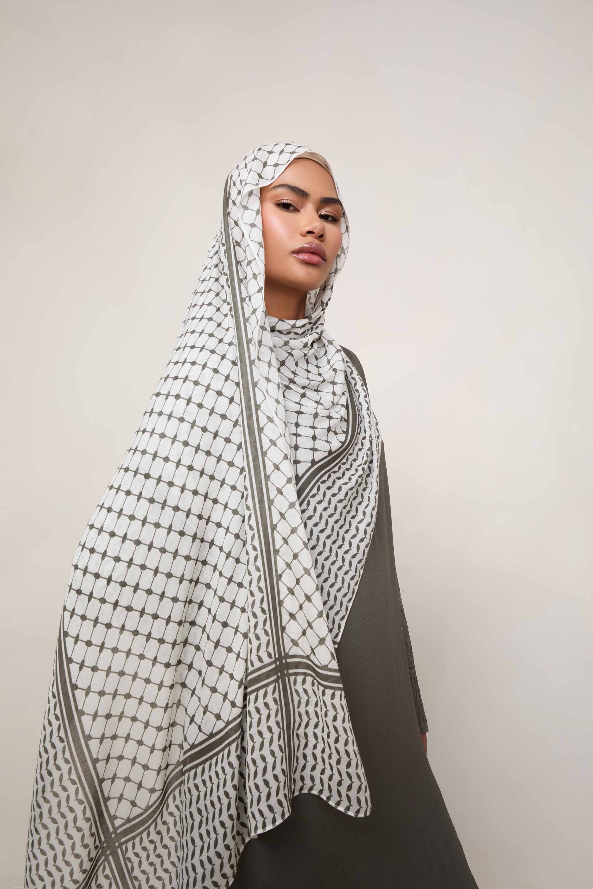 Keffiyeh Modal Hijab - Olive Hijabs Veiled