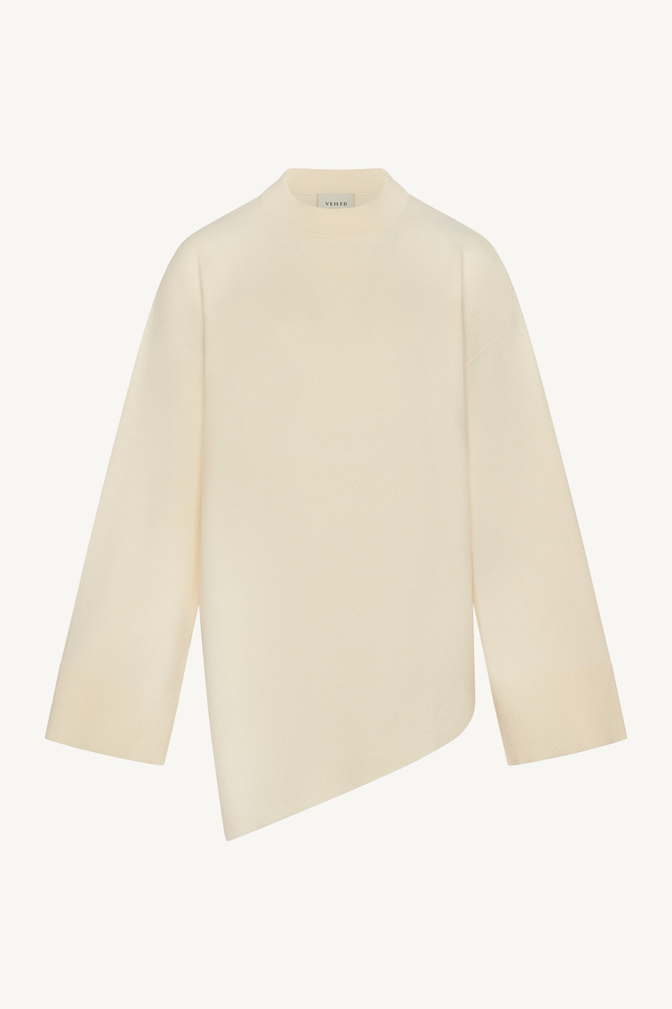 Kehlani Asymmetric Knit Top - Vanilla Abayas Veiled