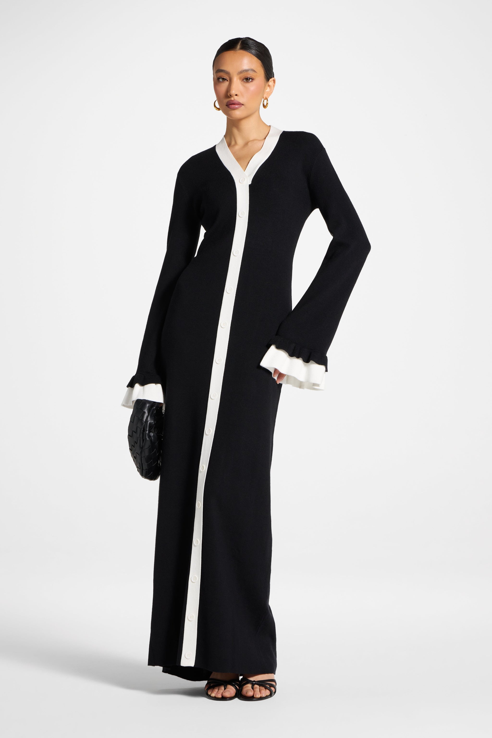 Knit Button Front Maxi Dress