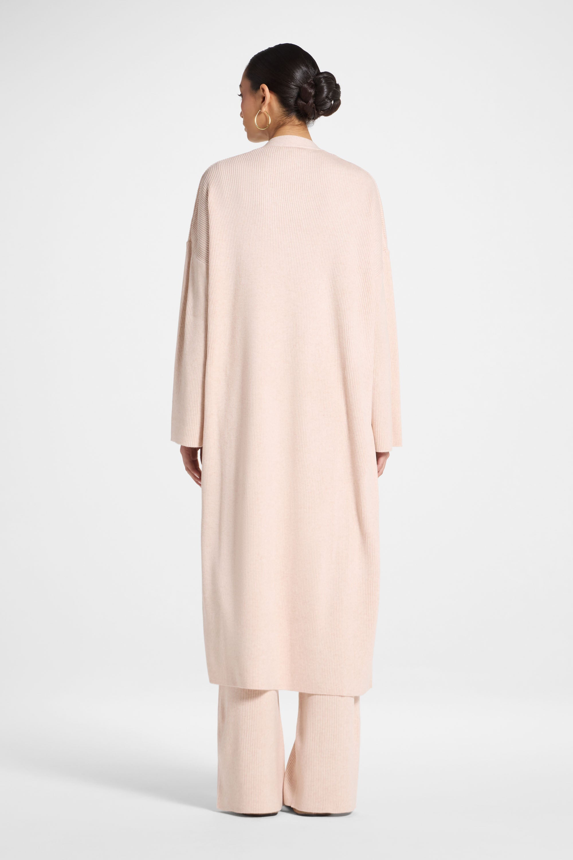 Knit Cardigan & Pants Set - Creme Brulee Abayas Veiled