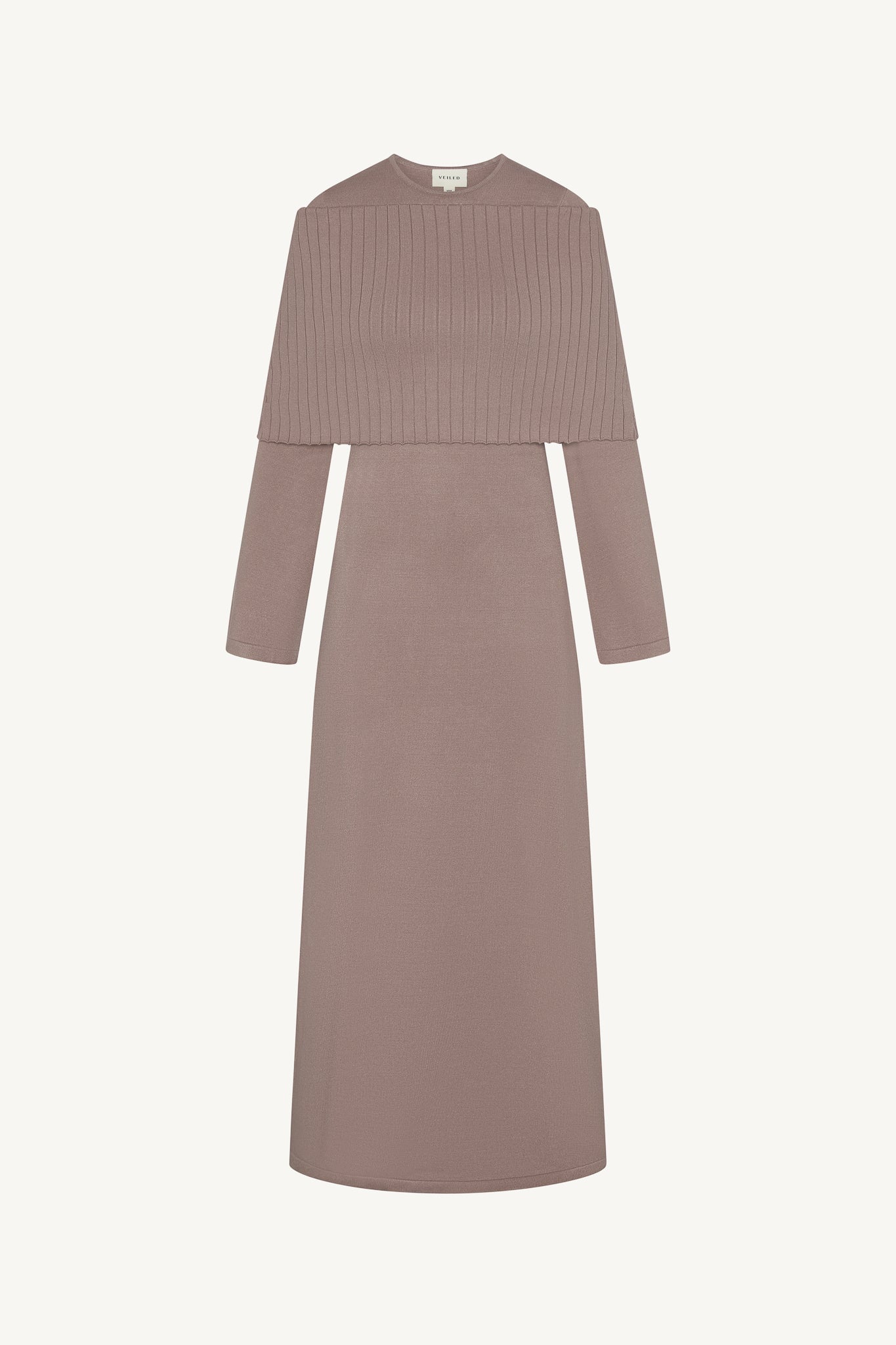 Knit Drape Maxi Dress - Mocha Abayas Veiled