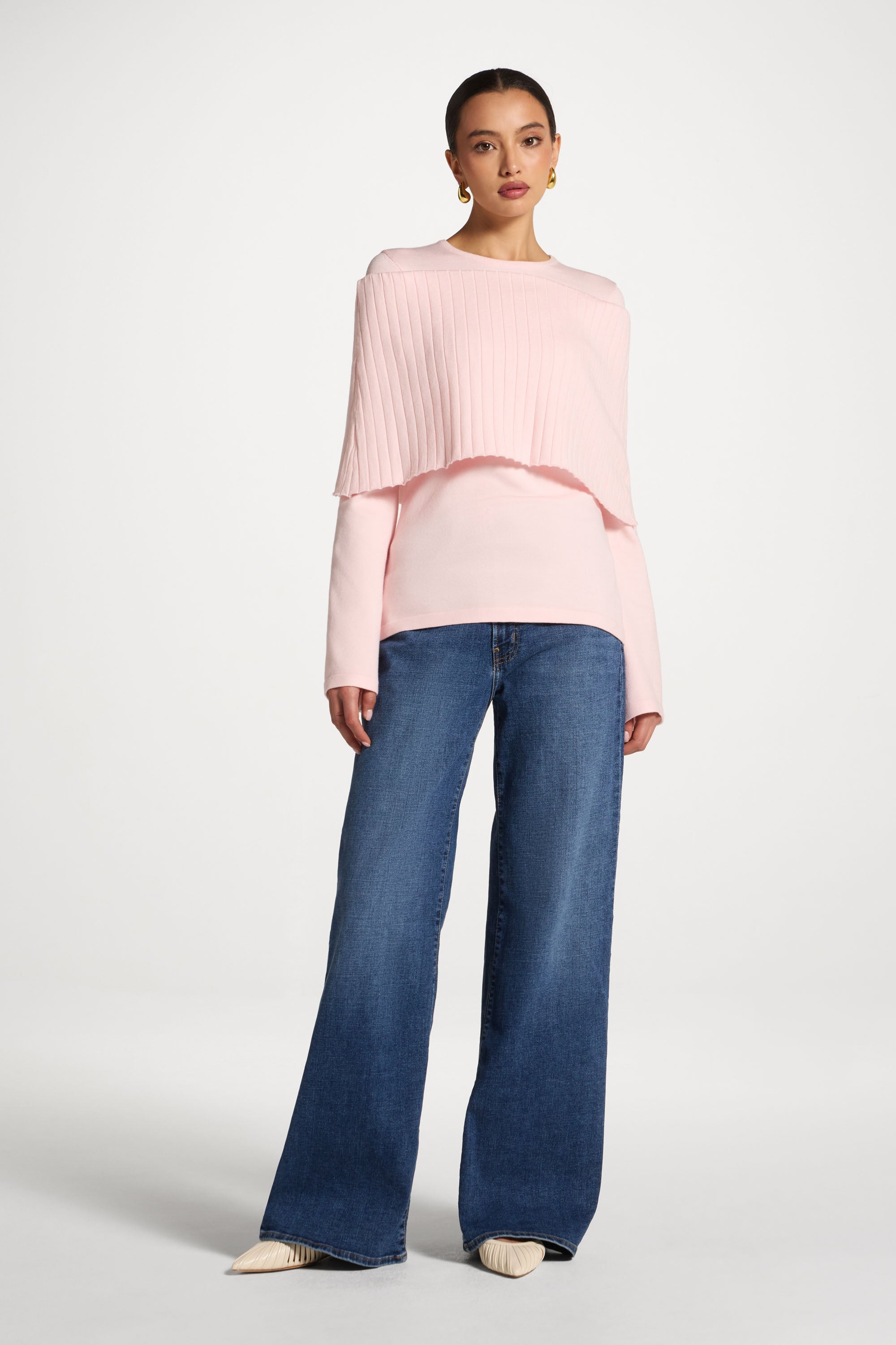 Knit Drape Top - Baby Pink Abayas Veiled
