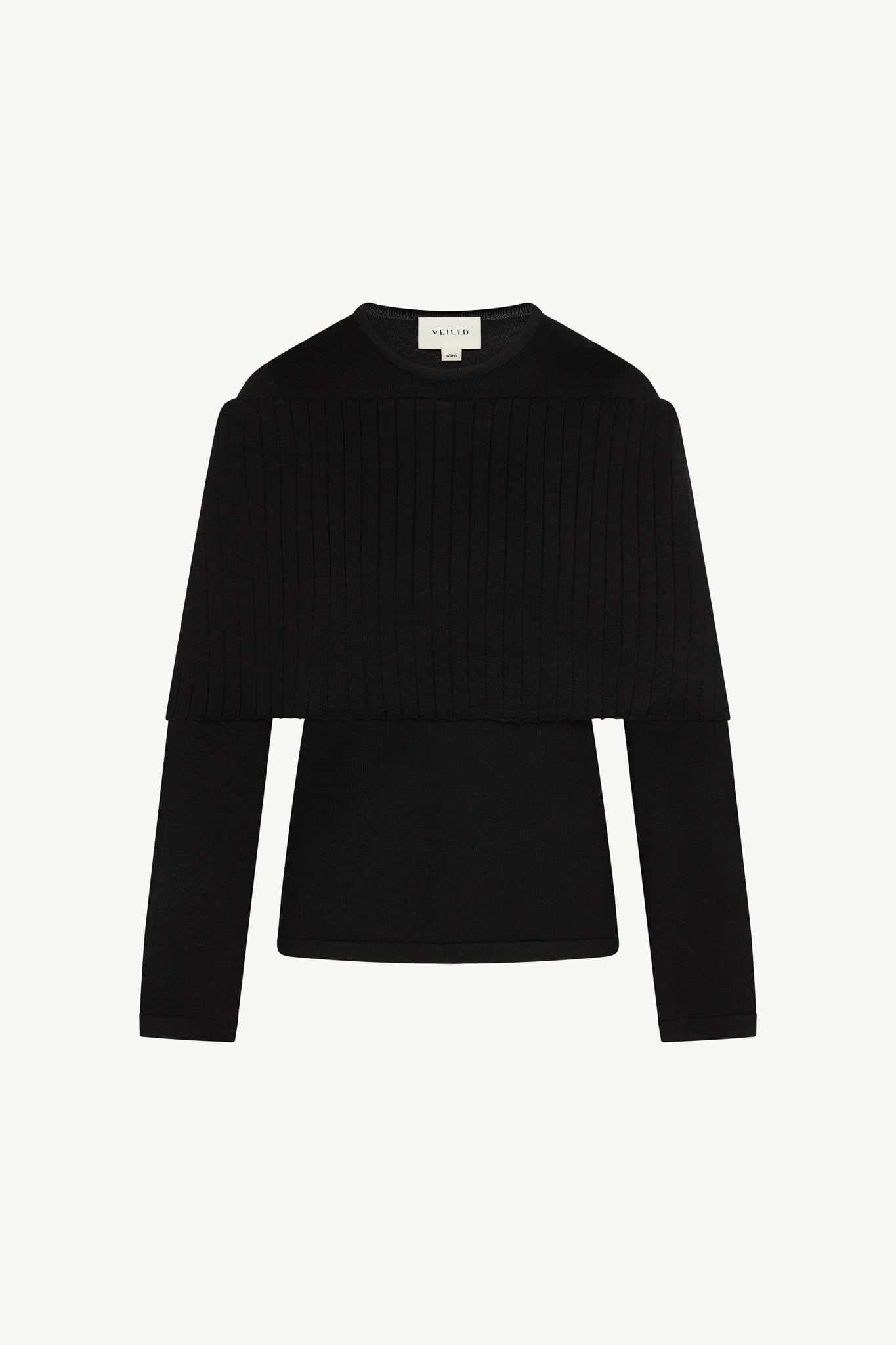 Knit Drape Top - Black Abayas Veiled