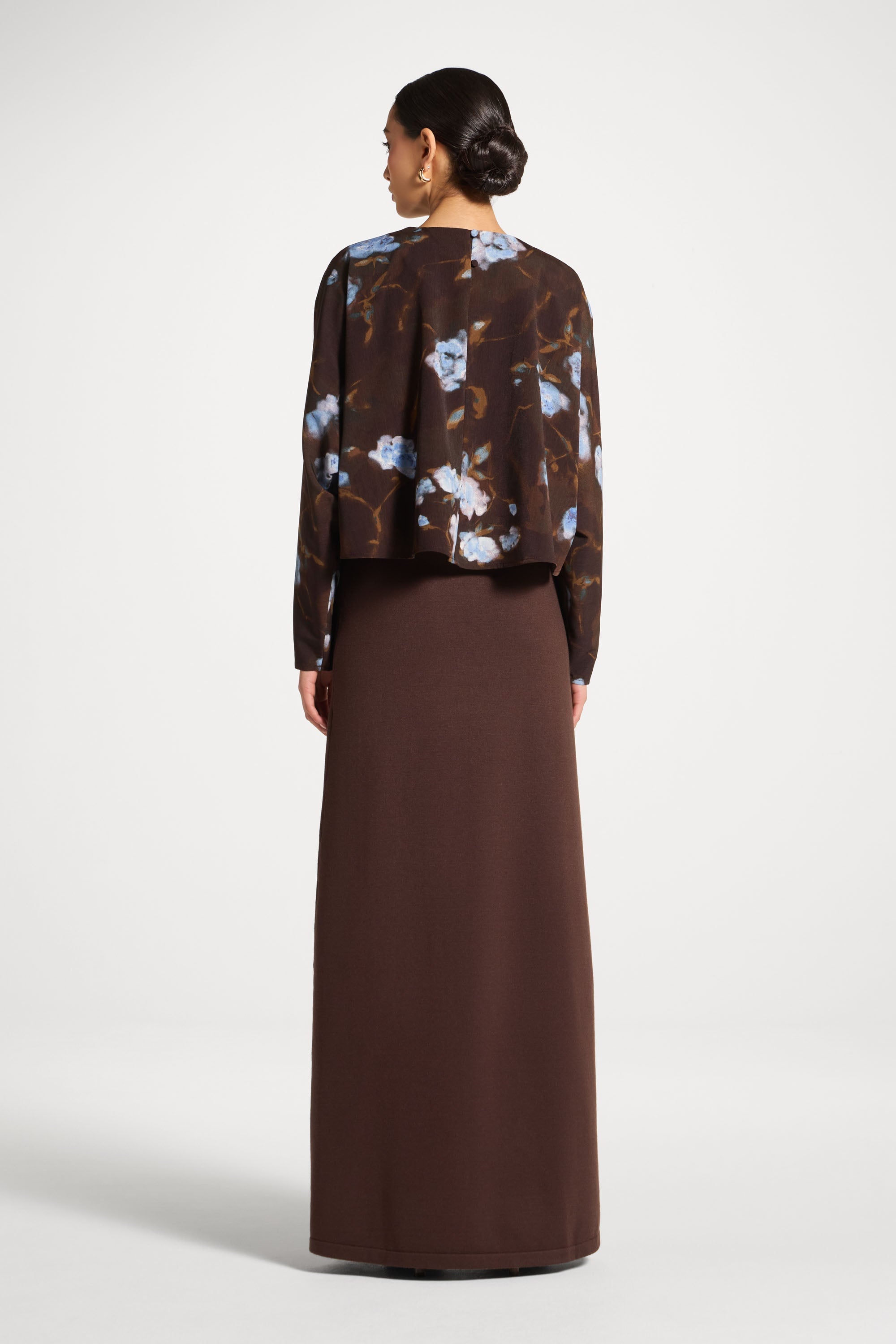 Knit Dress & Top Set - Cocoa Petals Abayas Veiled