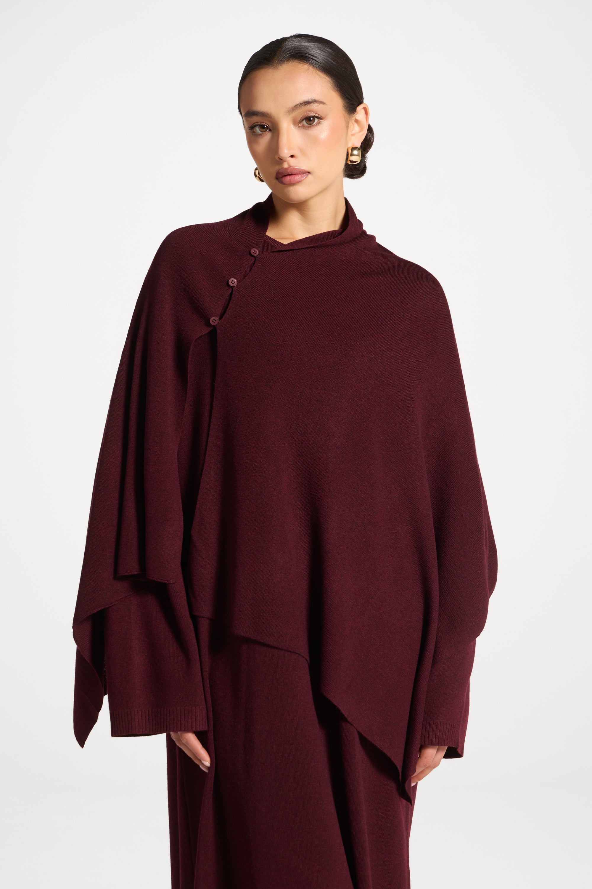 Knit Maxi Dress & Scarf Set - Black Ember Abayas Veiled