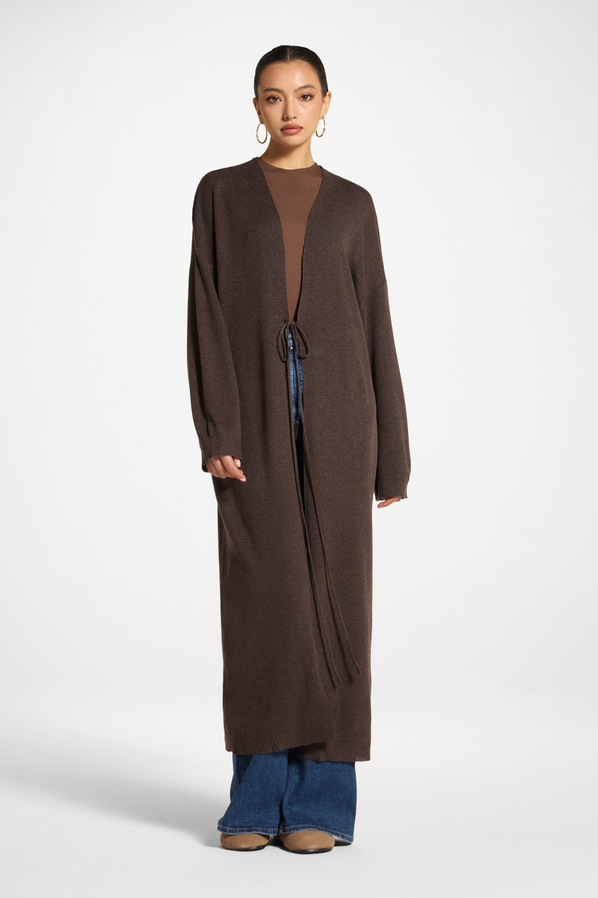 Knit Midi Cardigan Abayas Veiled