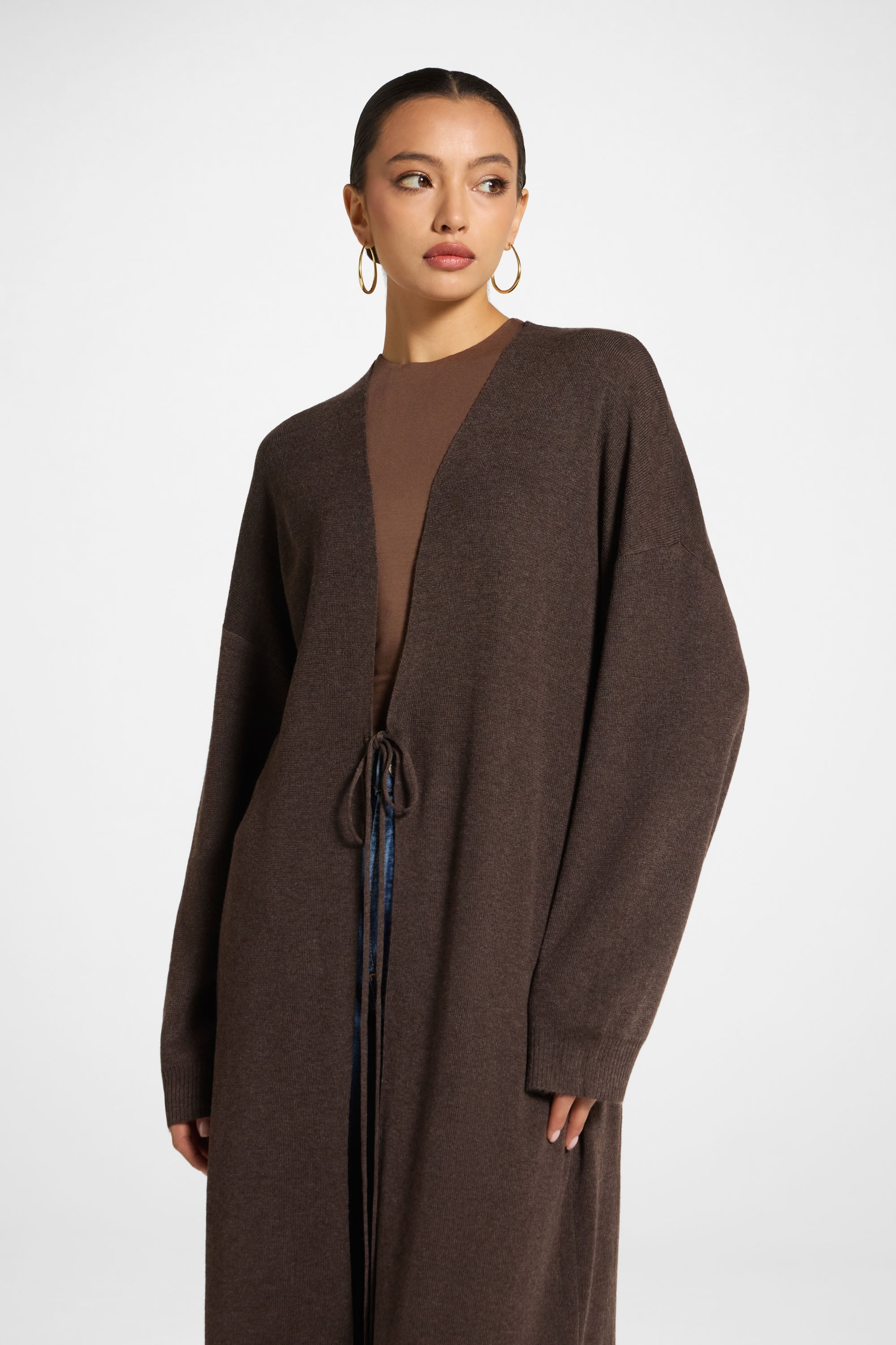 Knit Midi Cardigan Abayas Veiled