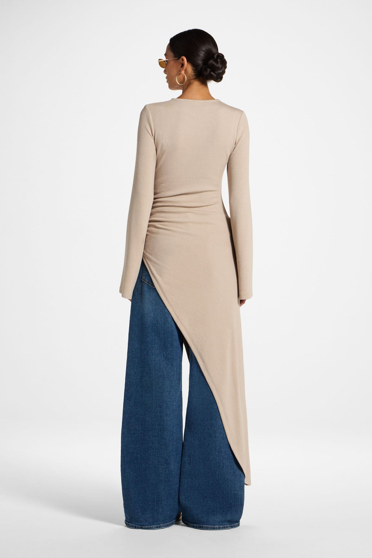 Knit Midi Tunic Top - Taupe Top Veiled