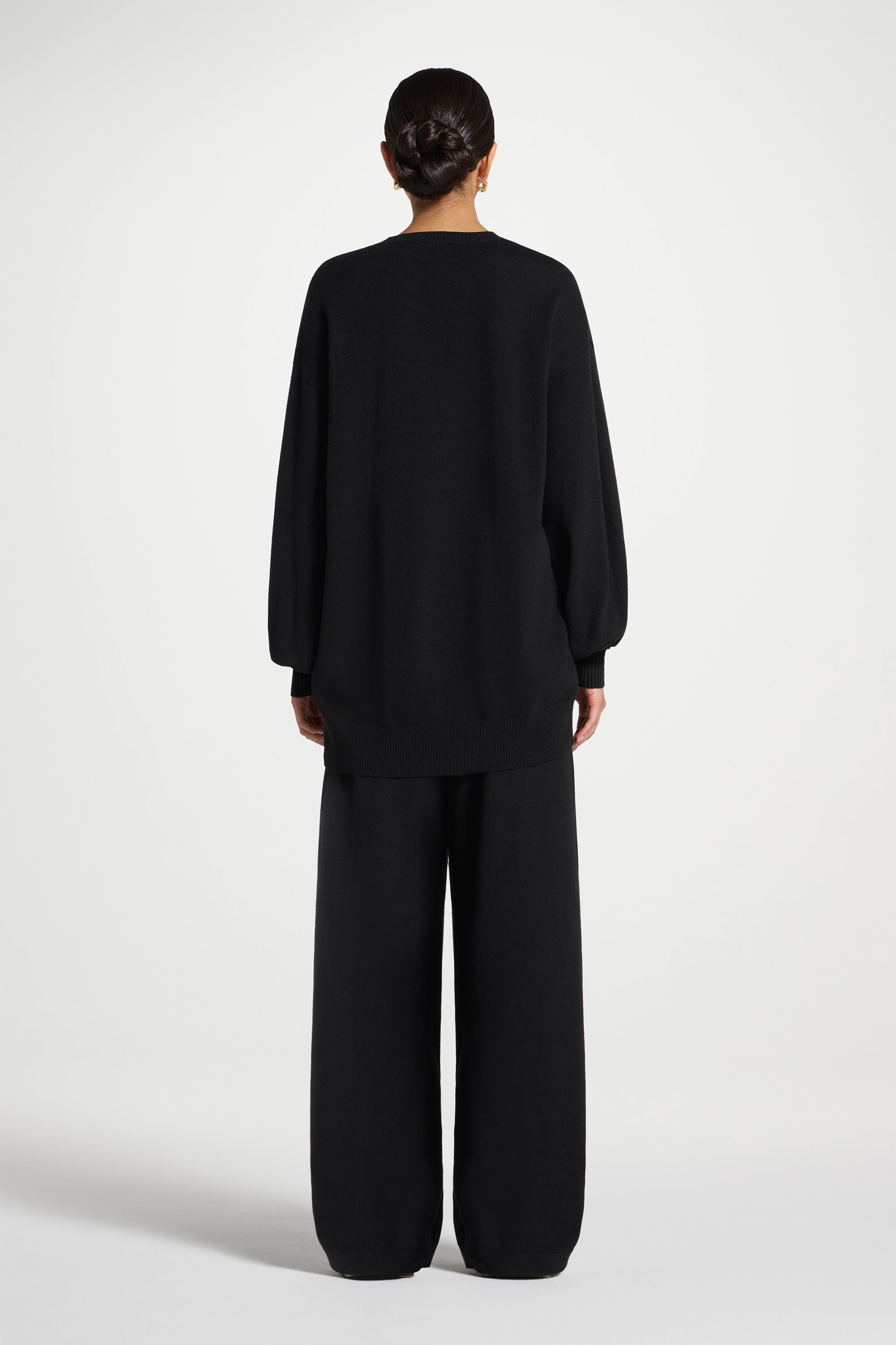 Knit Top & Pants Set - Black Abayas Veiled
