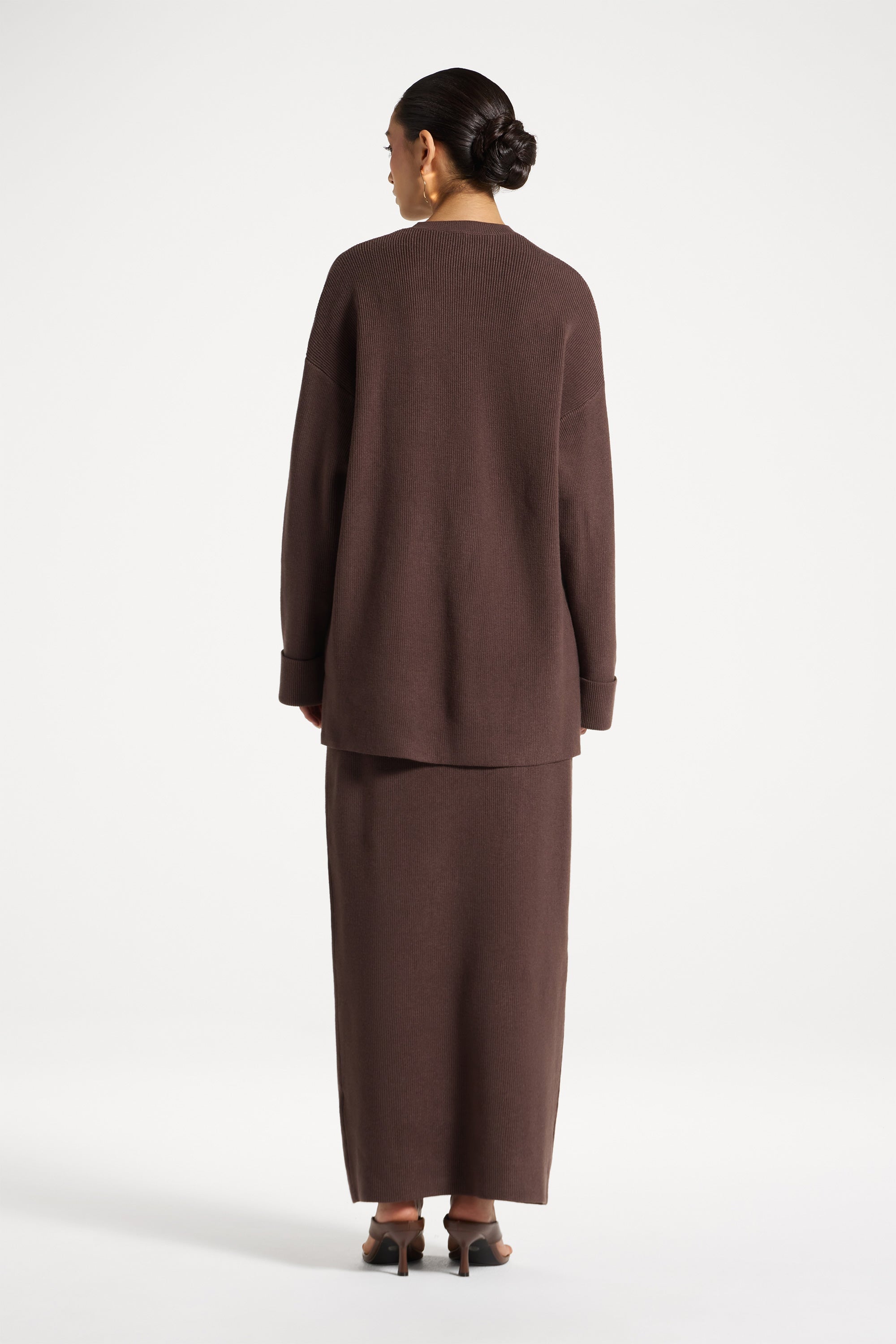 Knit Top & Skirt Set - Coffee Quartz Abayas Veiled