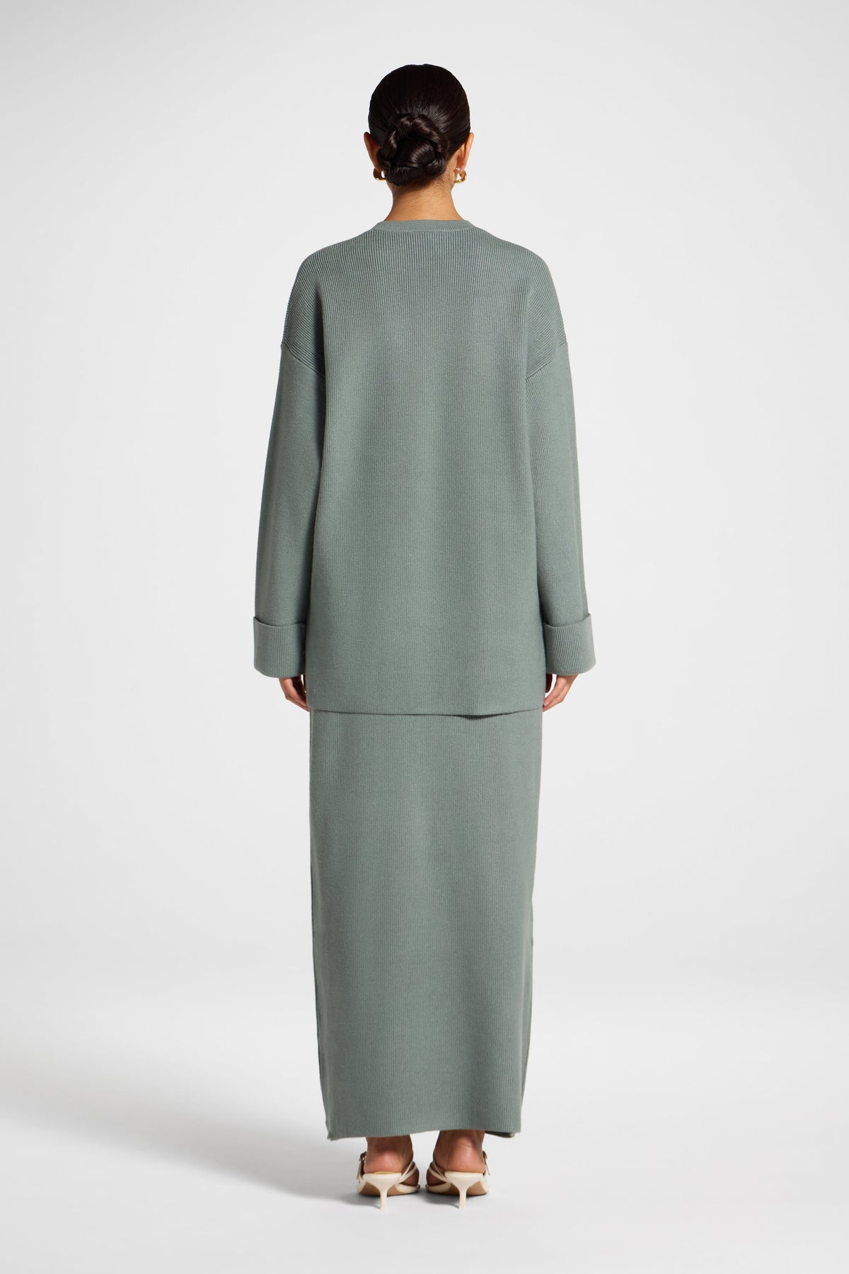 Knit Top & Skirt Set - Sea Cloud Veiled