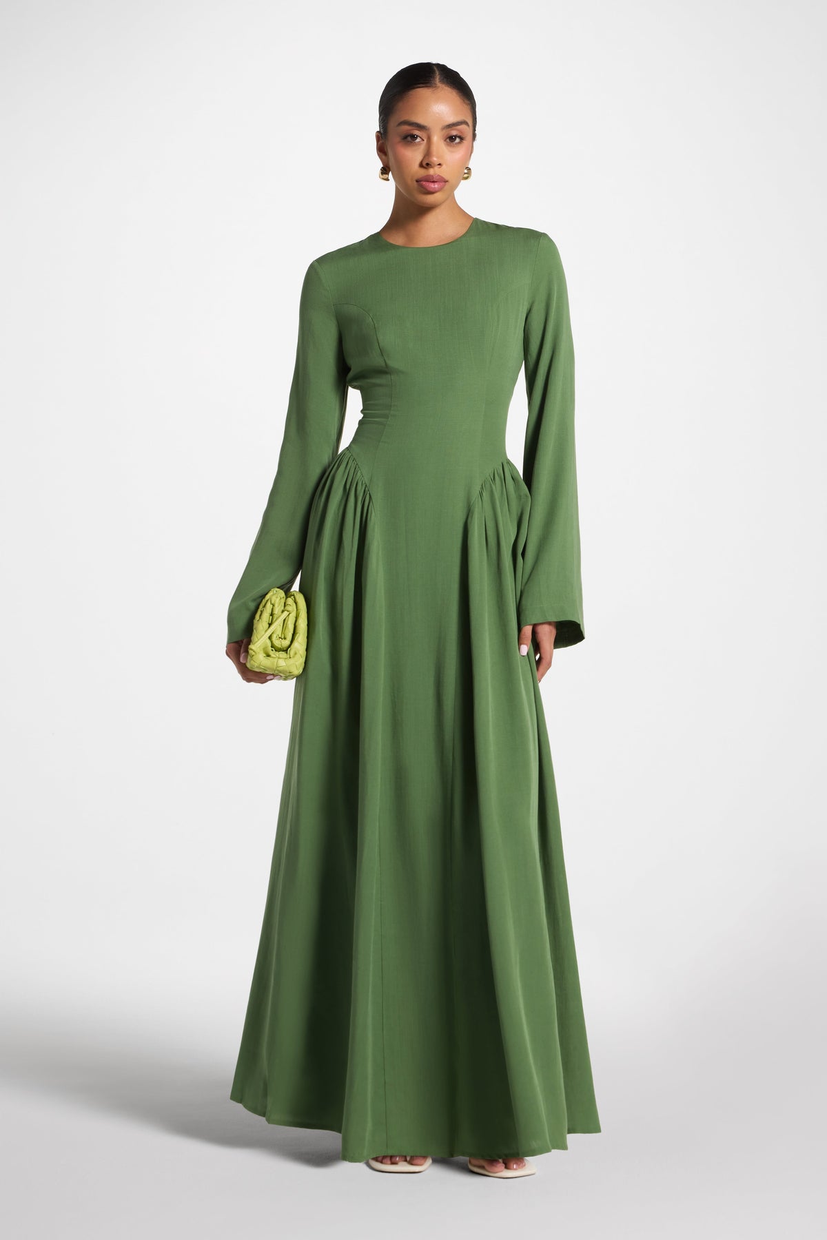 lace up green dress Back Tencel Maxi - tight green sparkly dress