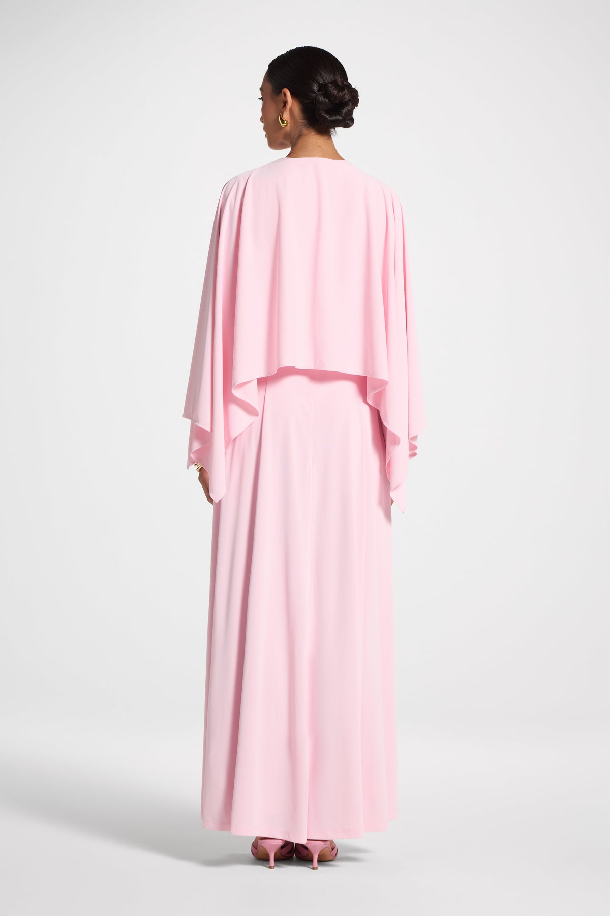 Lana Cape Maxi Dress - Pink Abayas Veiled