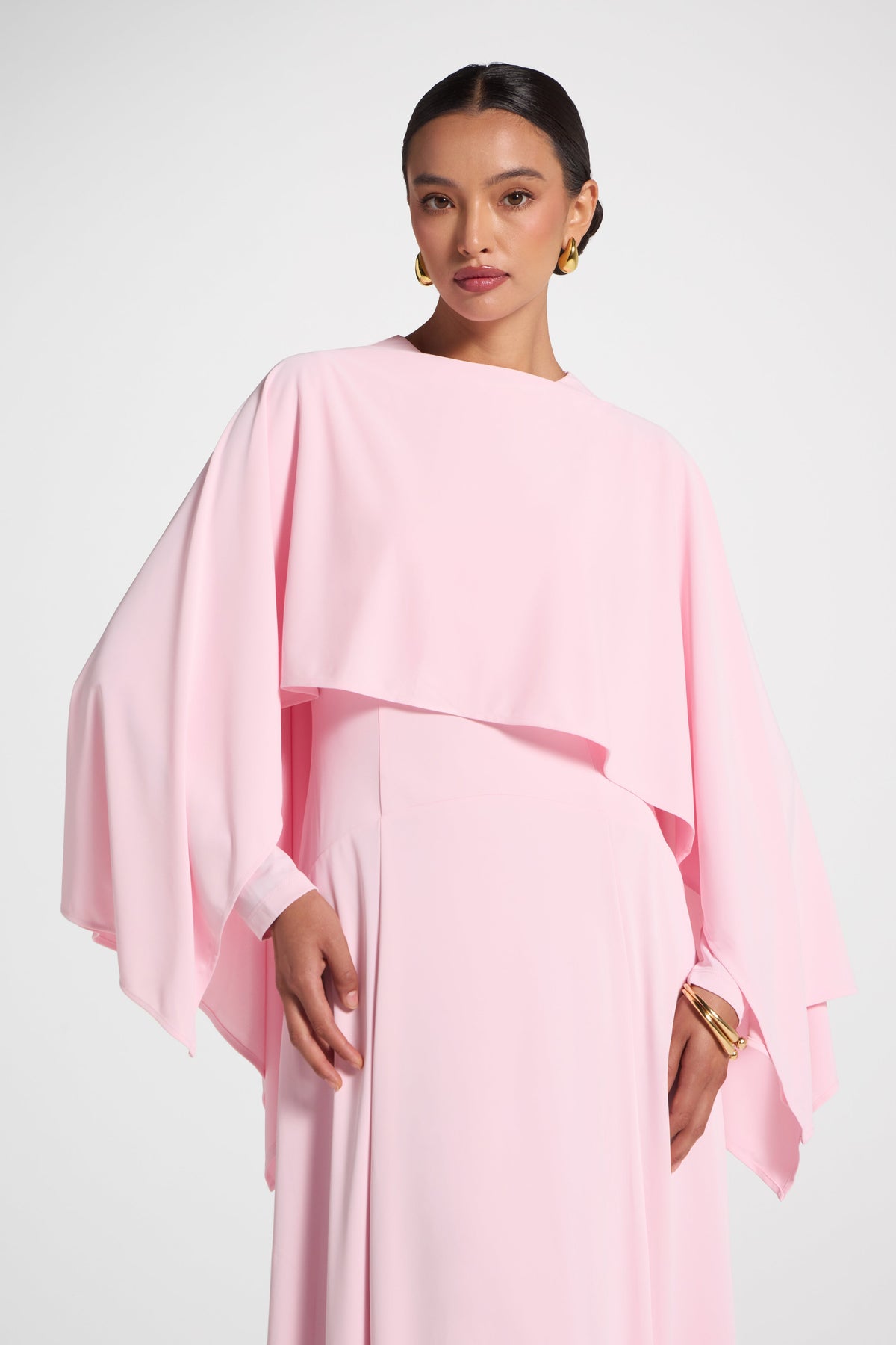Lana Cape Maxi Dress - Pink Abayas Veiled