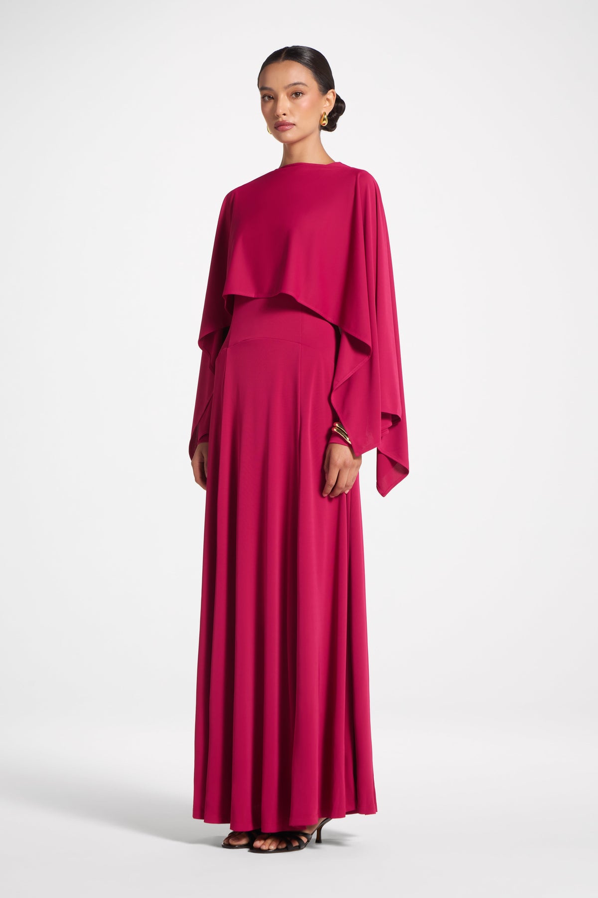 Lana Cape Maxi Dress - Sangria Abayas Veiled
