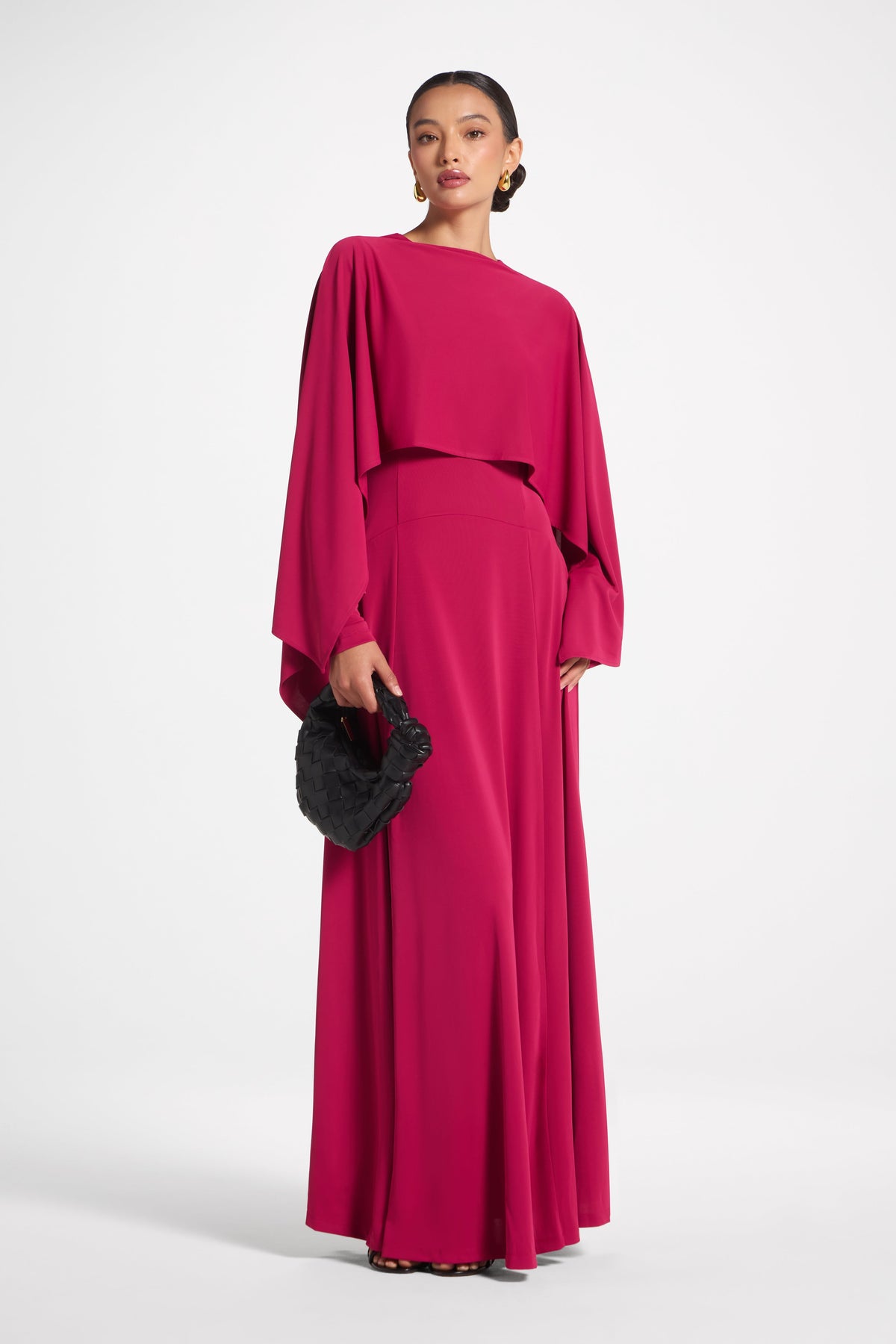 Lana Cape Maxi Dress - Sangria Abayas Veiled