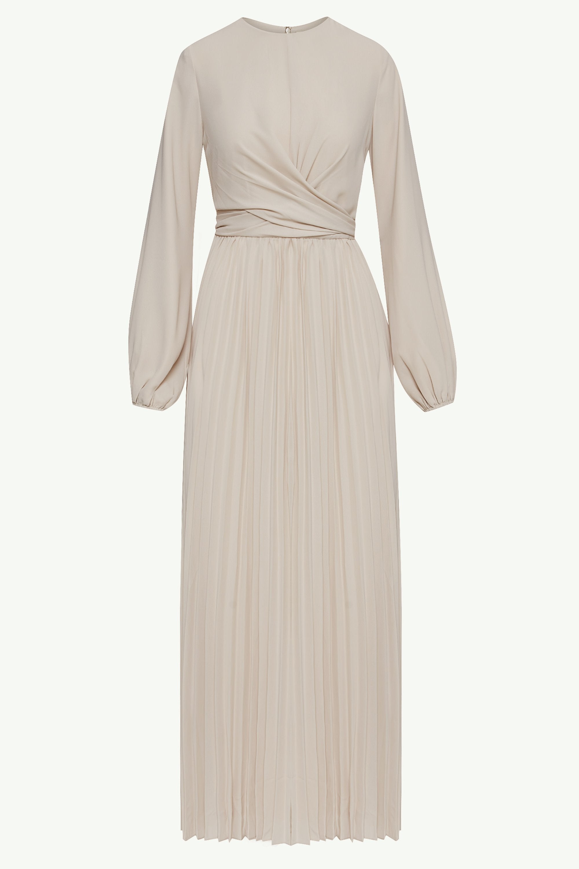 Layana Pleated Wrap Waist Maxi Dress - Off White Clothing saigonodysseyhotel 