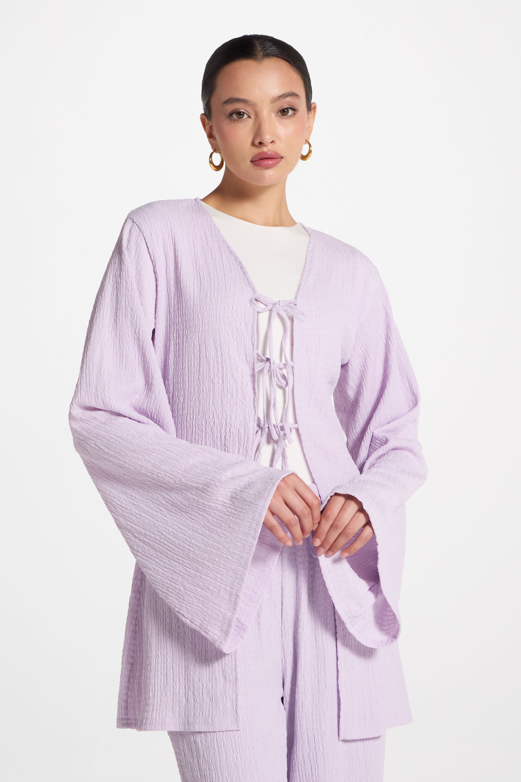 Layla Matching Top & Pants Set - Lilac Abayas Veiled