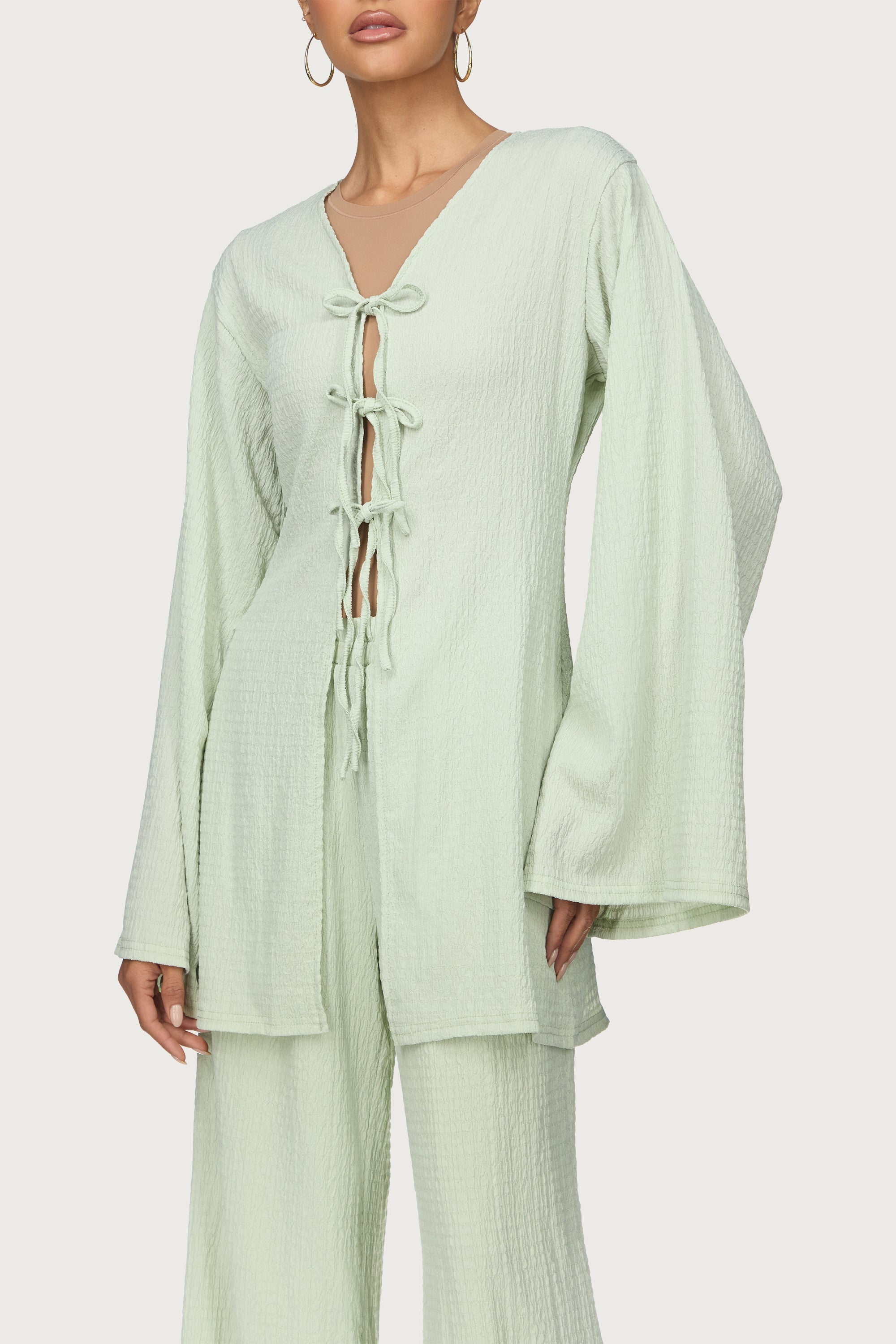 Layla Matching Top & Pants Set - Pistachio Abayas Veiled