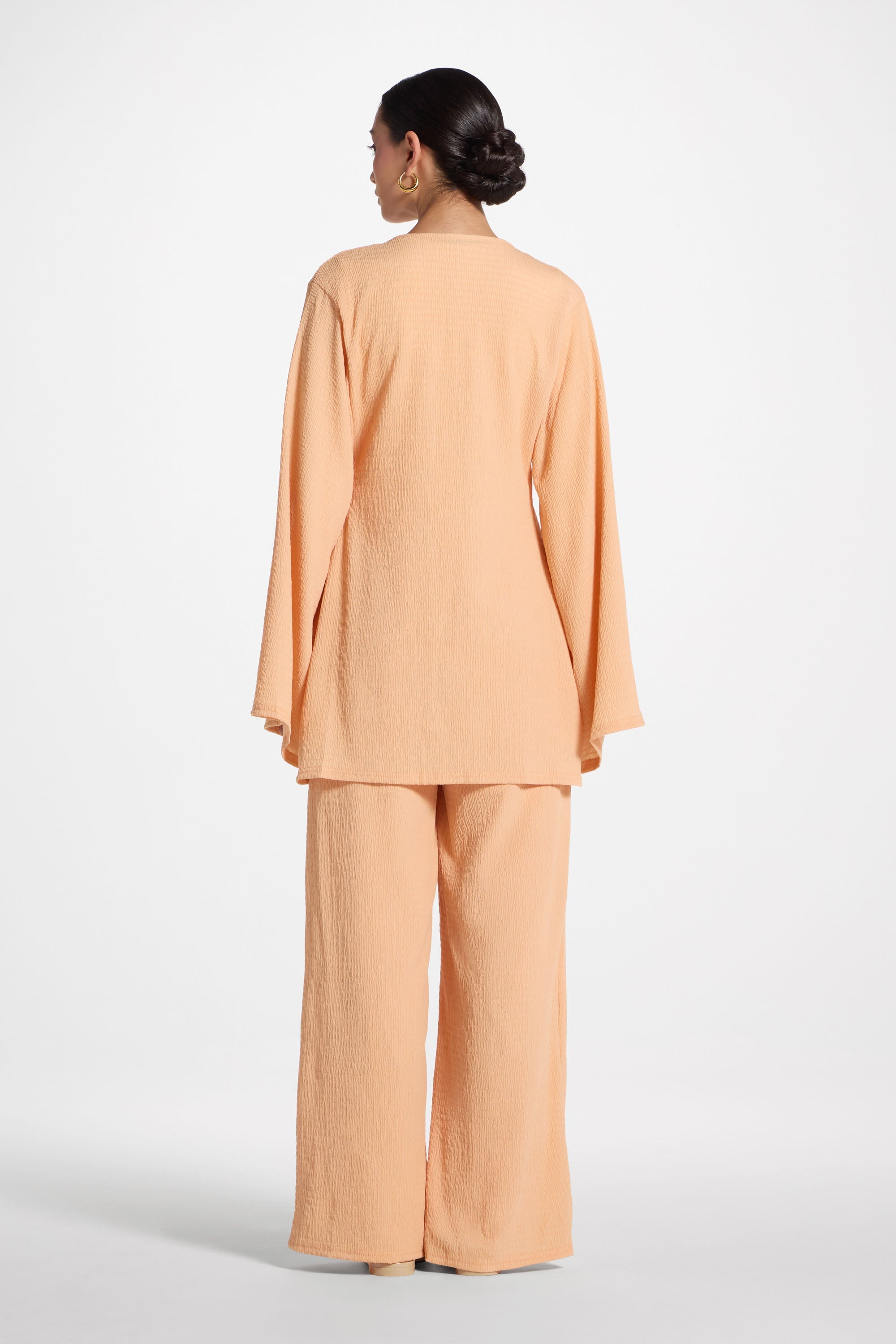 Layla Matching Top & Pants Set - Summer Peach Abayas Veiled