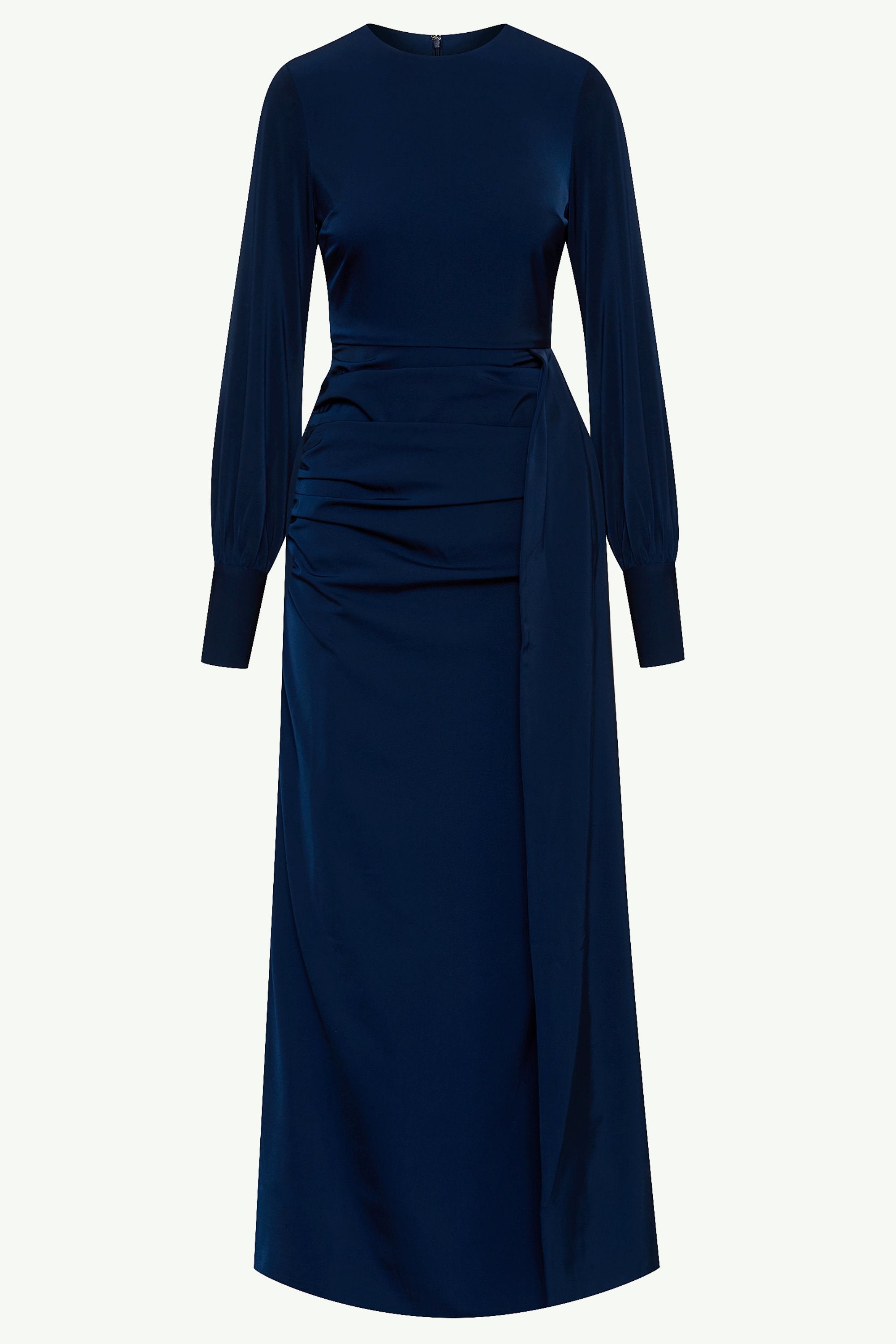 Laylani Satin Rouched Maxi Dress - Night Sky Clothing epschoolboard 