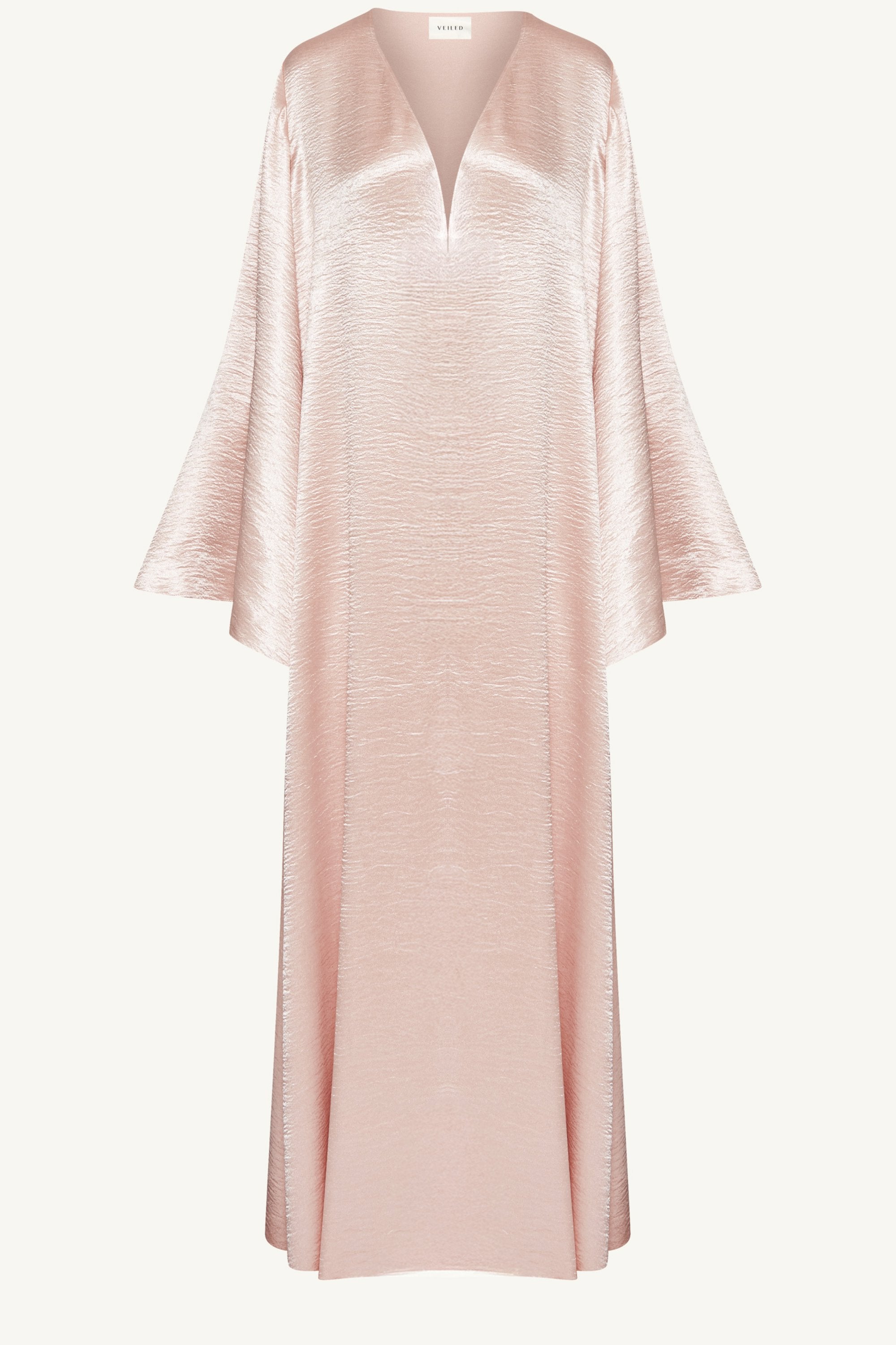 Liana Flare Sleeve Open Abaya - Pink Pearl Abayas Veiled