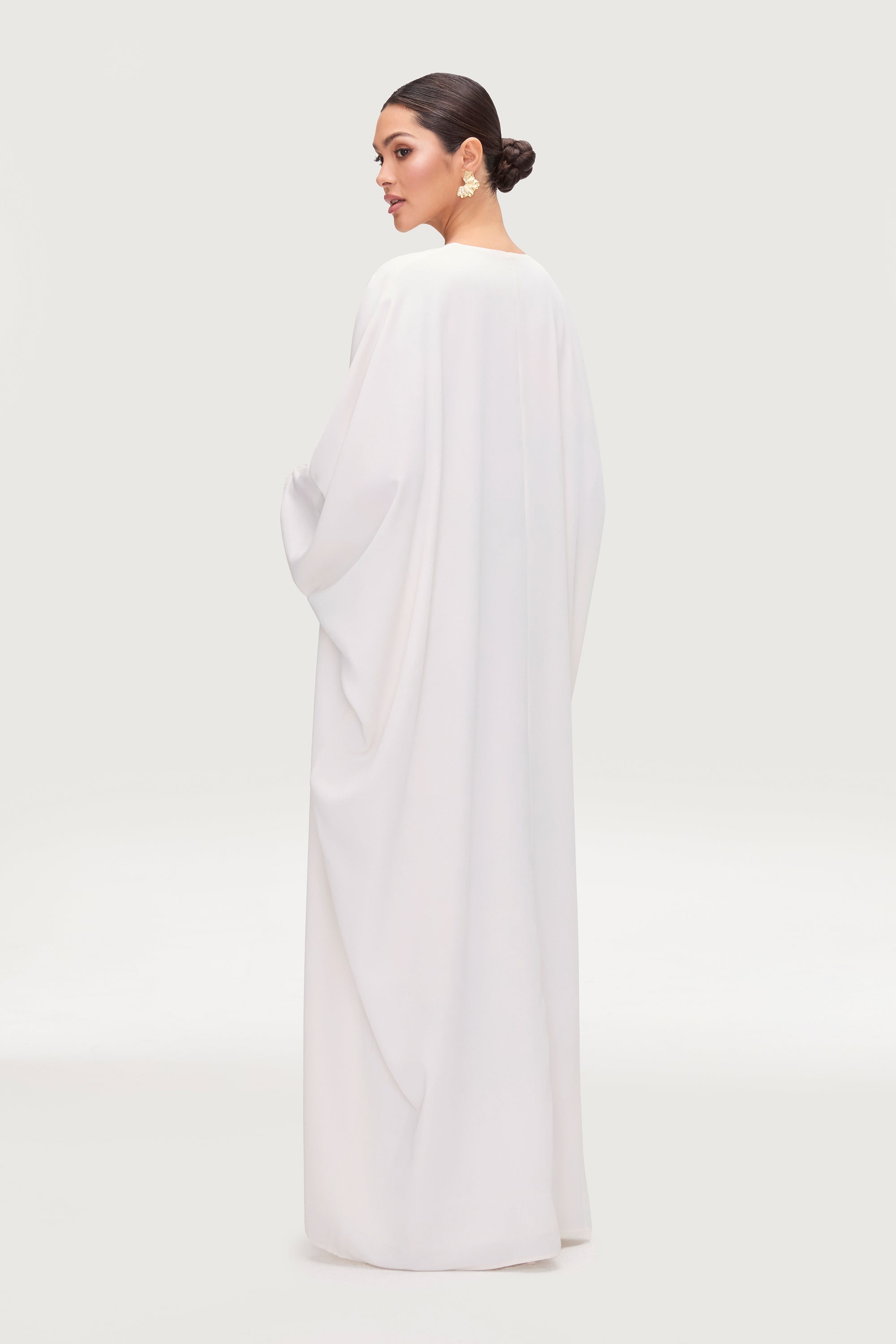 Lina Embellished Abaya - White Abayas Veiled